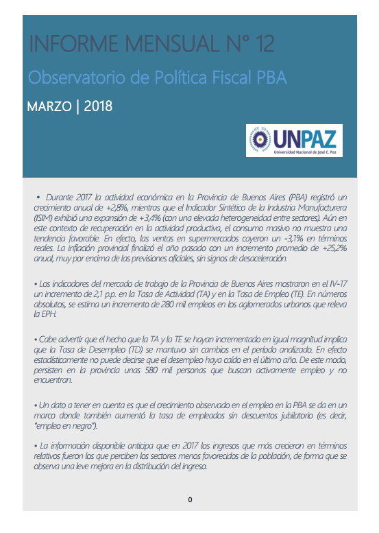 Informe Mensual Nº 12