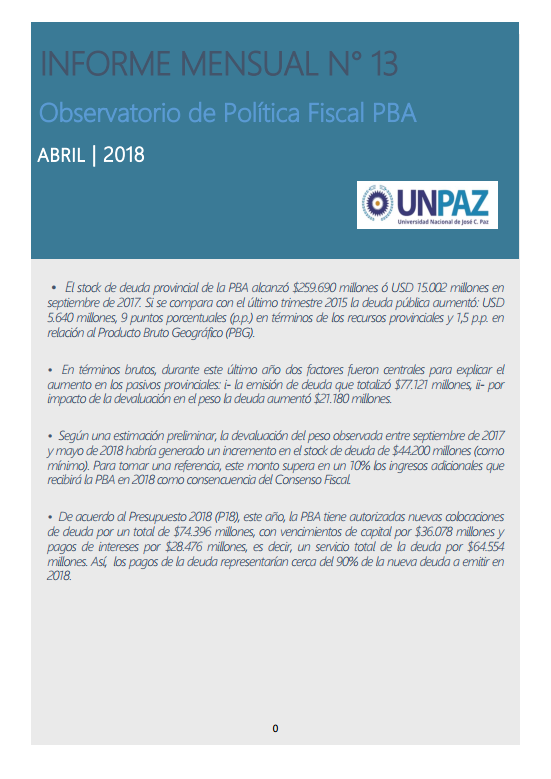 Informe Mensual Nº 13