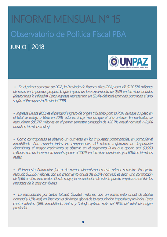 Informe Mensual Nº 15