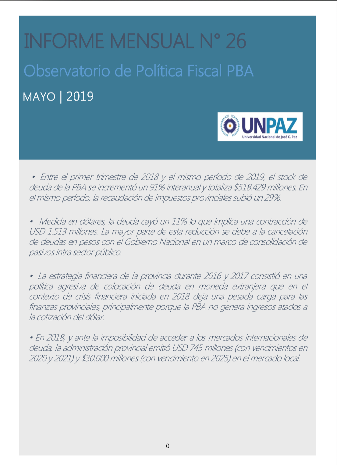 Informe Mensual 26