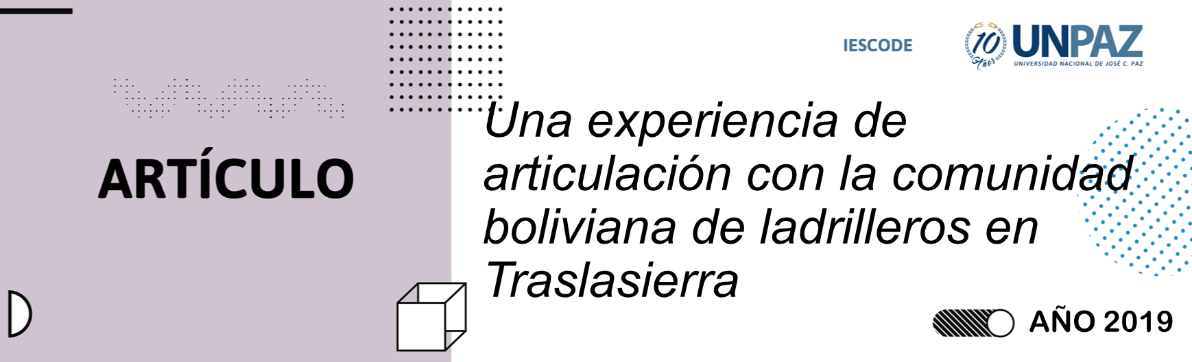 Una experiencia de articulación con la comunidad boliviana de ladrilleros en Traslasierra