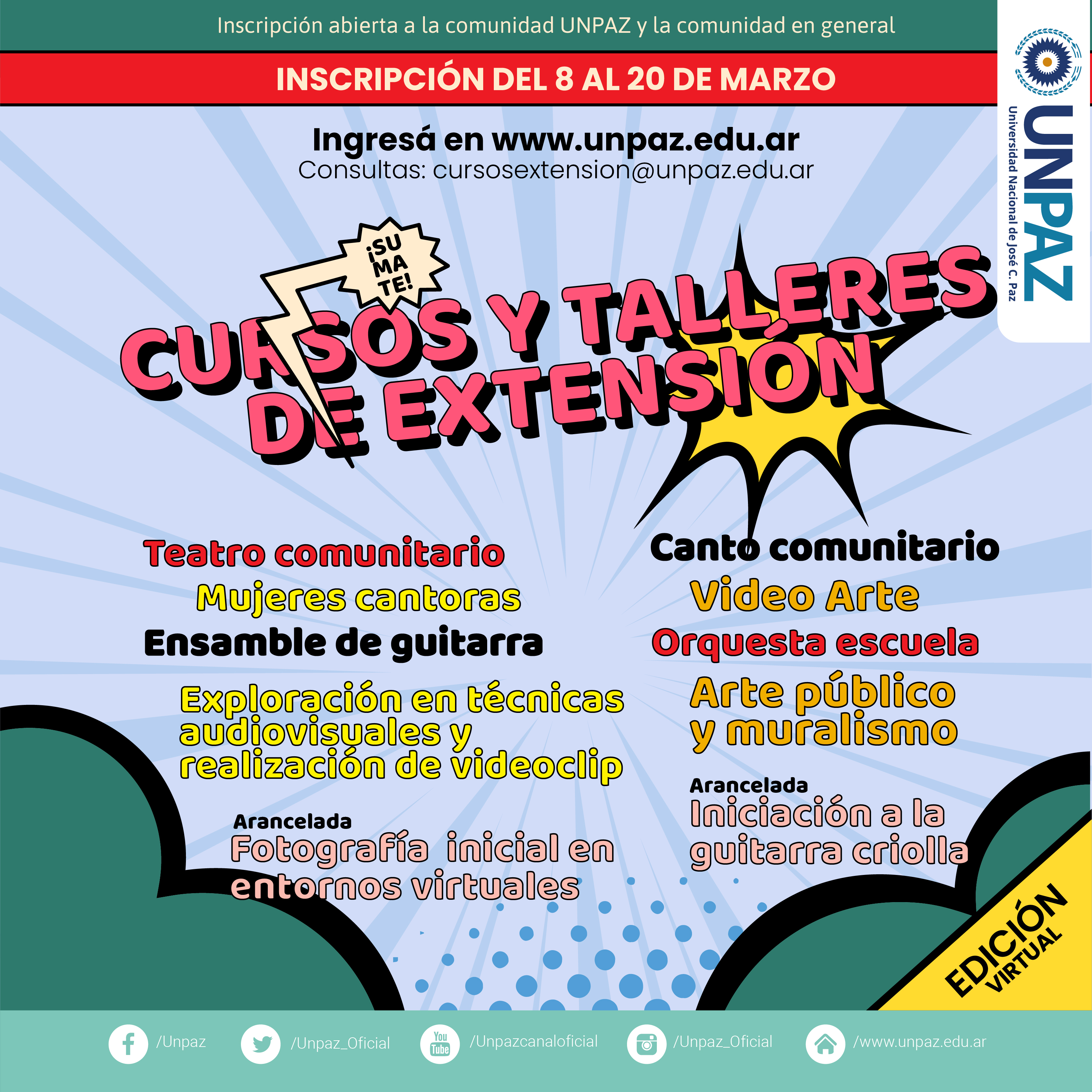 Cursos y talleres de extensión