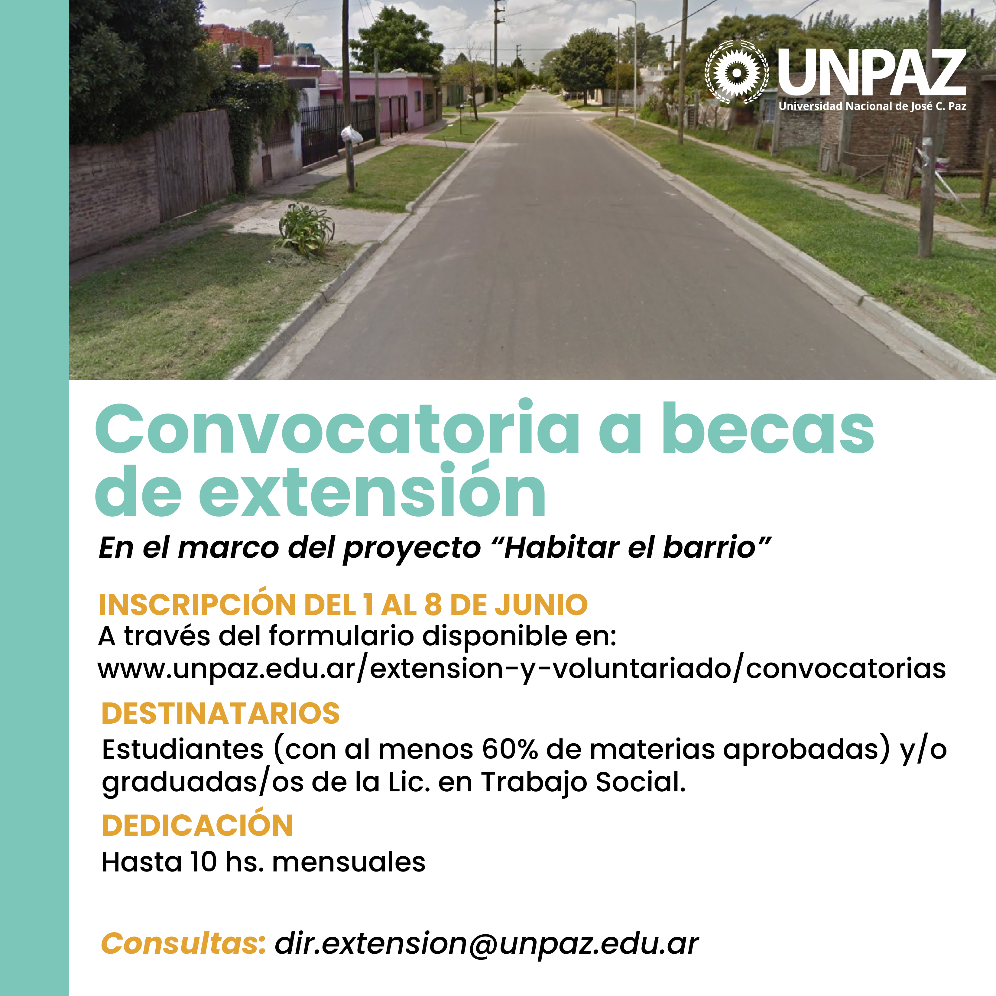 Convocatoria a beca de extensión