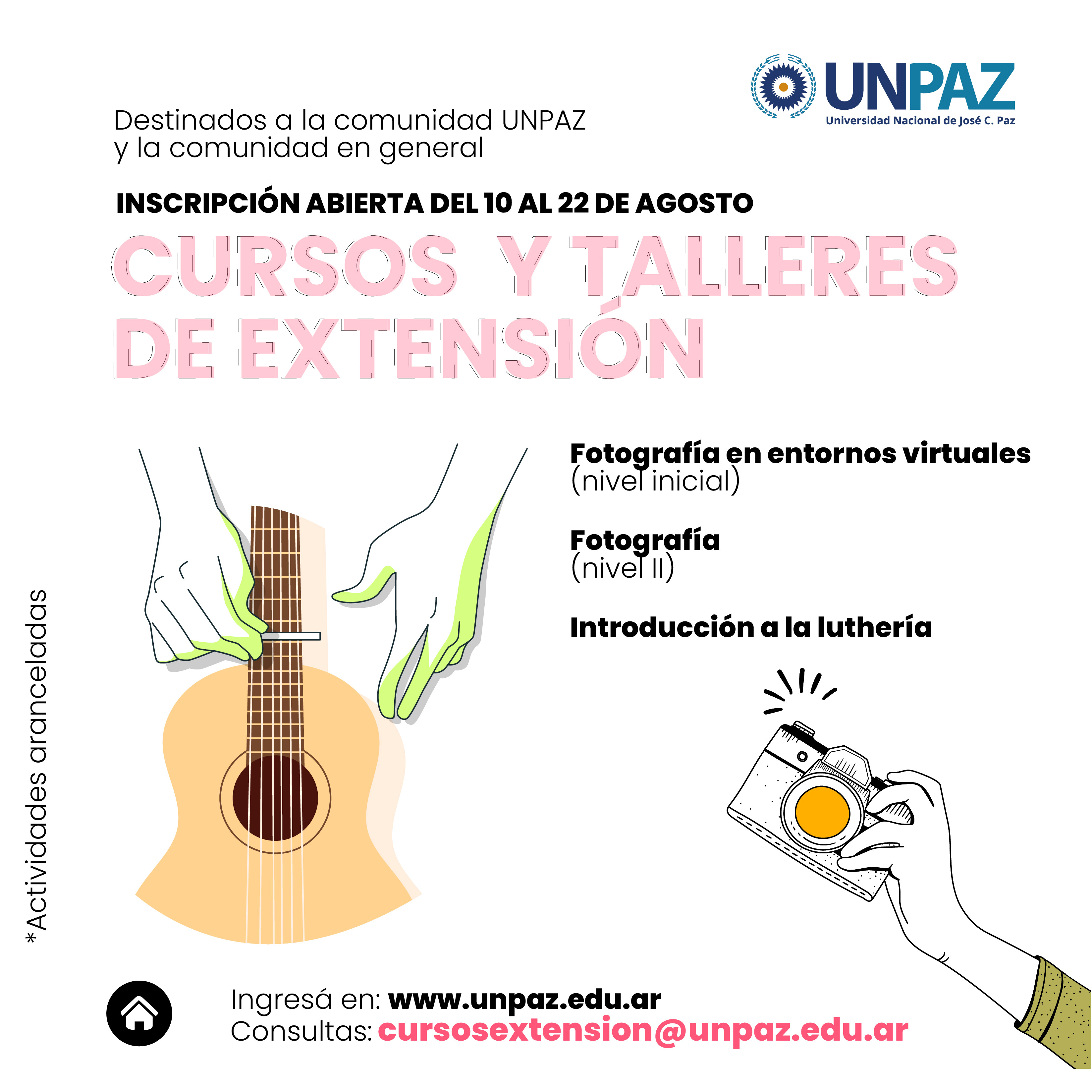 Inscripción a cursos y talleres de extensión