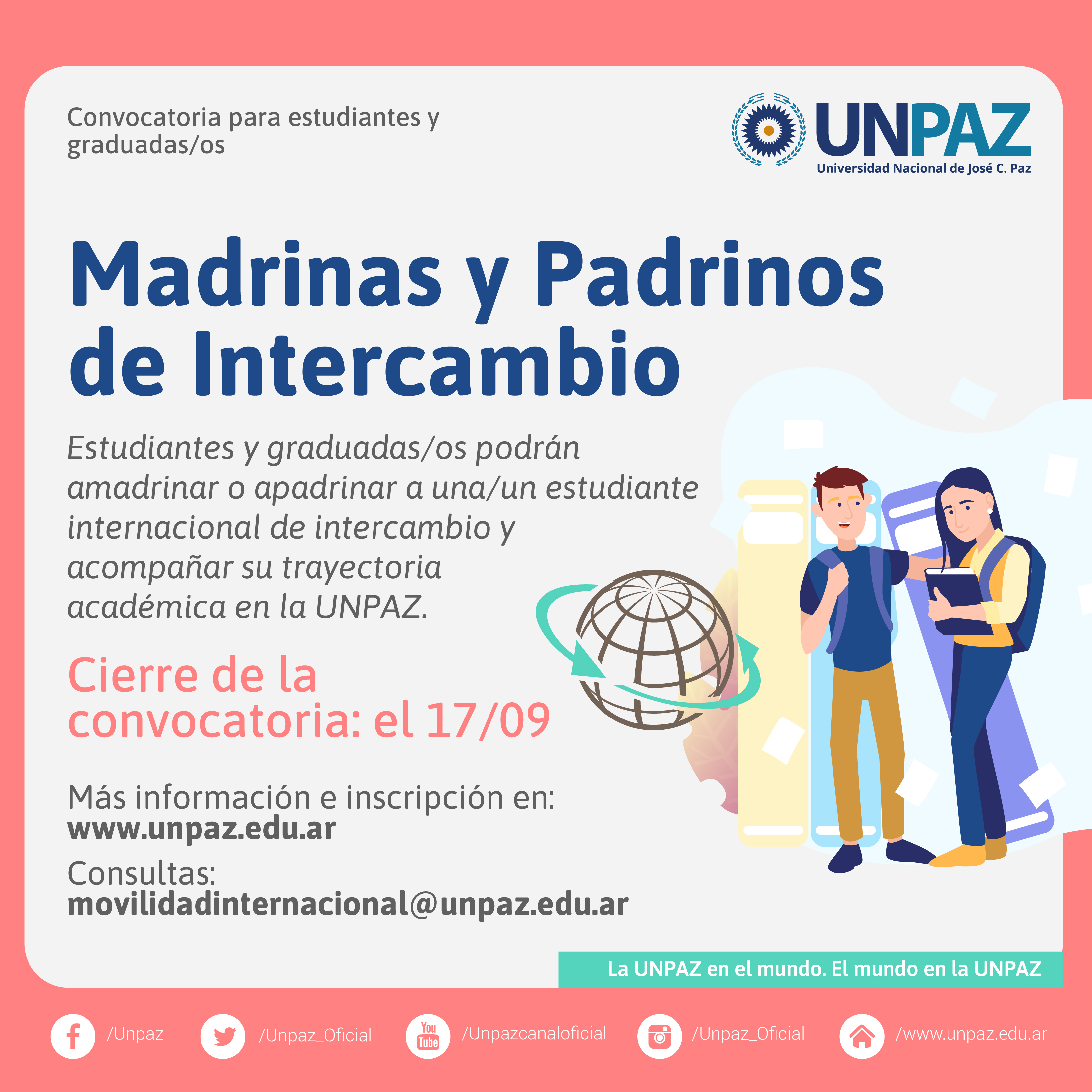 Convocatoria Madrinas y Padrinos de Intercambio UNPAZ
