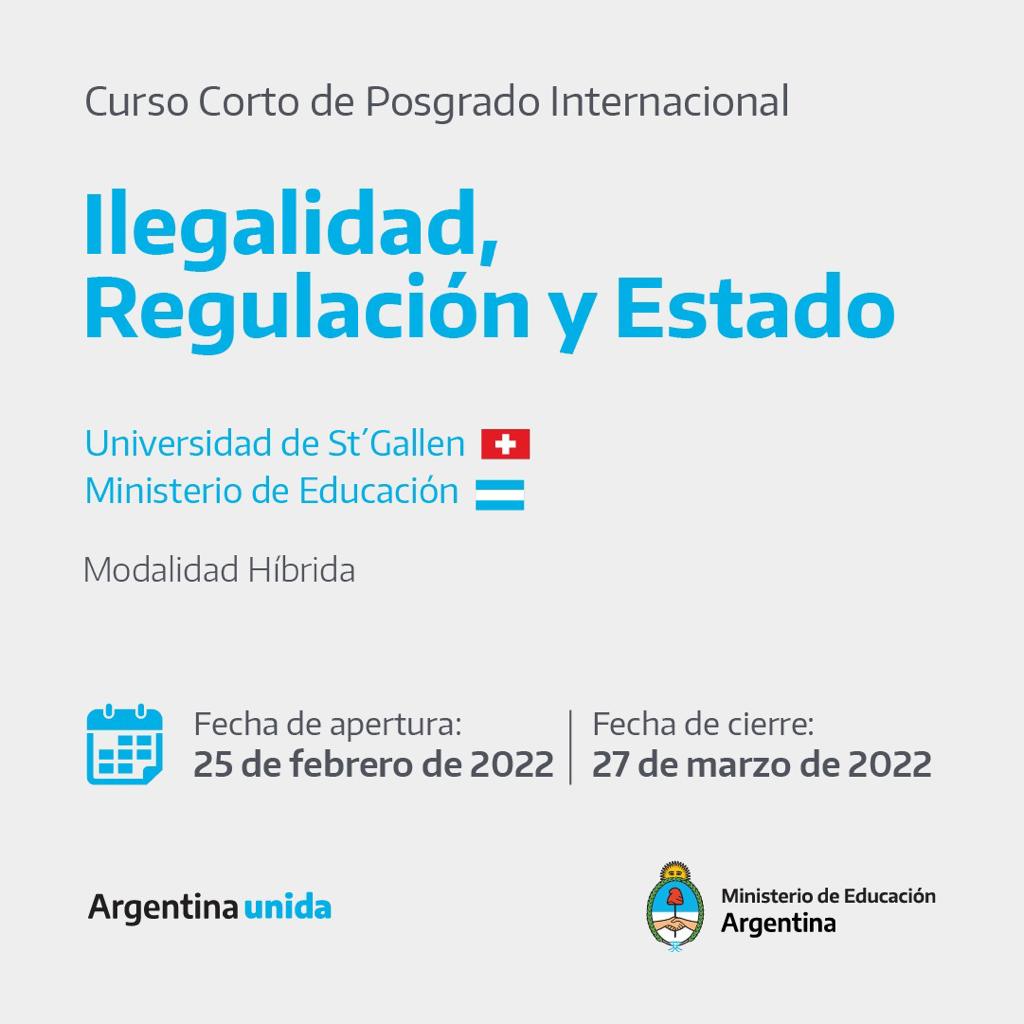 Curso Corto de Posgrado en “Ilegalidad, Regulación y Estado”