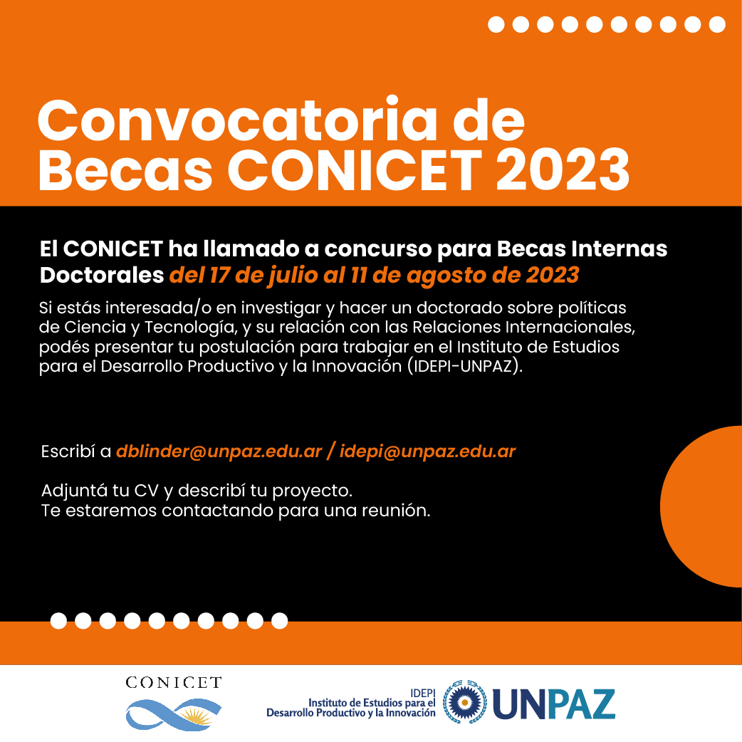 Búsqueda de becarias/os doctorales (convocatoria CONICET)