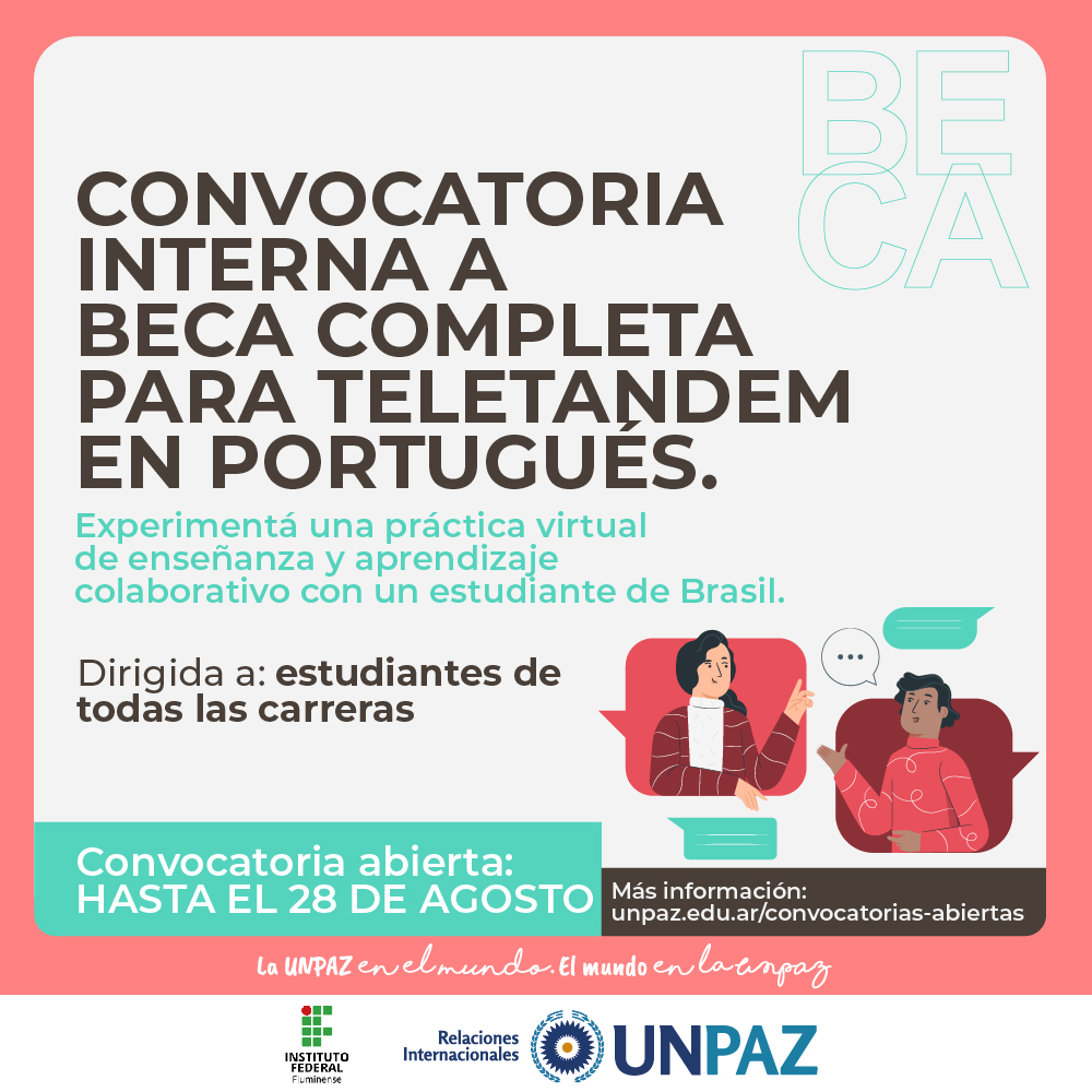 Convocatoria abierta a Beca completa para TeleTándem en portugués - UNPAZ