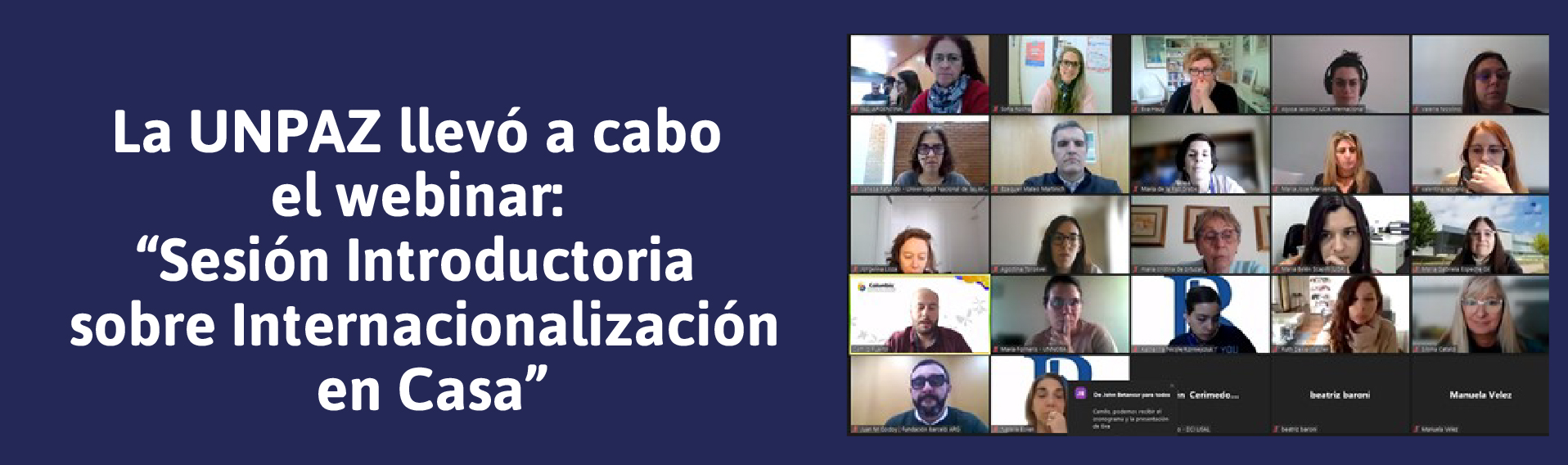 La UNPAZ llevó a cabo el webinar “Sesión Introductoria sobre Internacionalización en Casa”