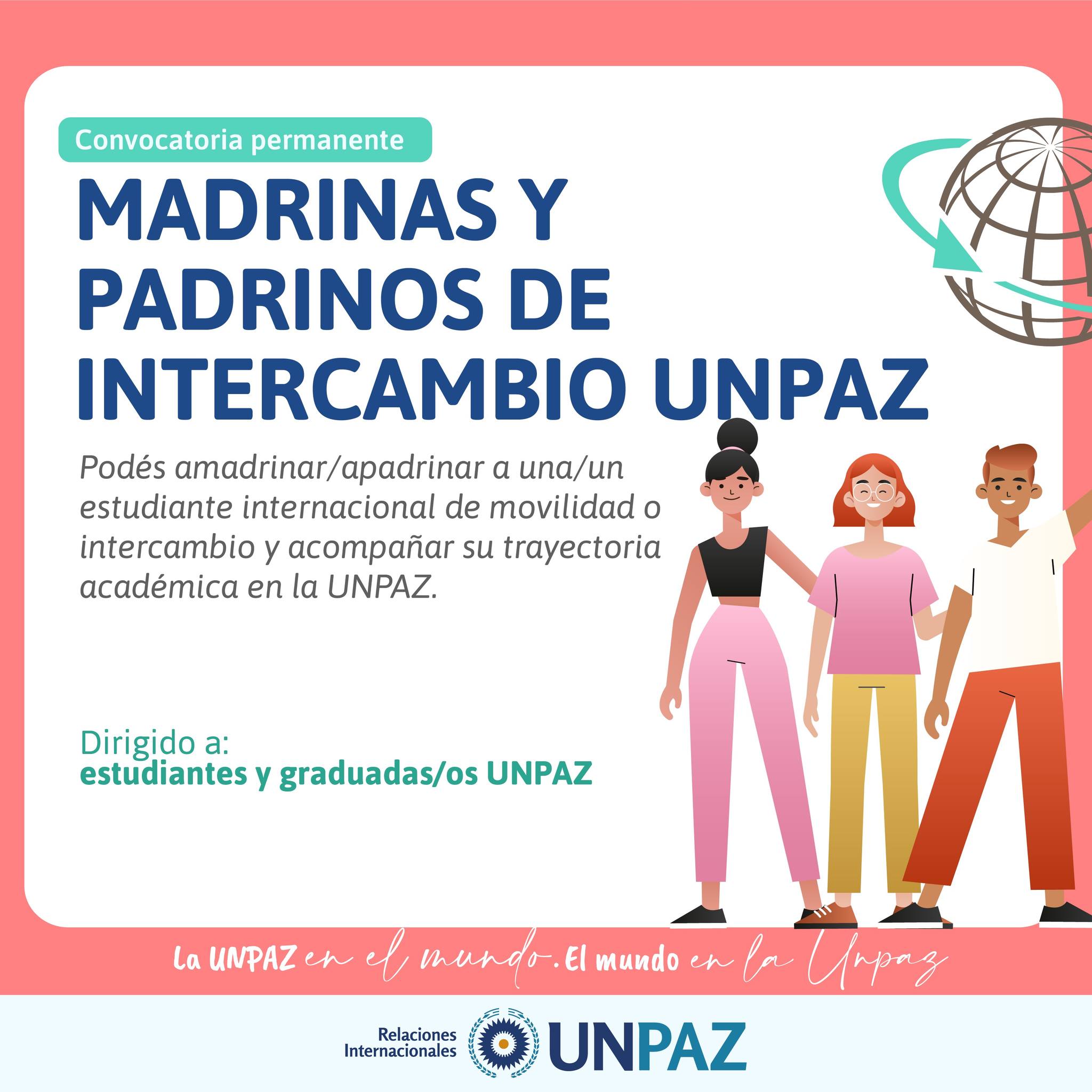 CONVOCATORIA PERMANENTE A MADRINAS Y PADRINOS DE INTERCAMBIO UNPAZ