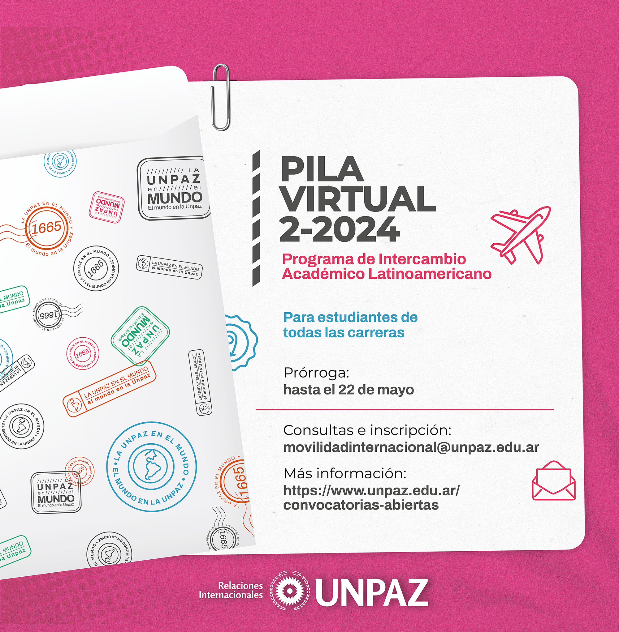 CONVOCATORIA A PILA VIRTUAL ESTUDIANTES 2-2024 - UNPAZ