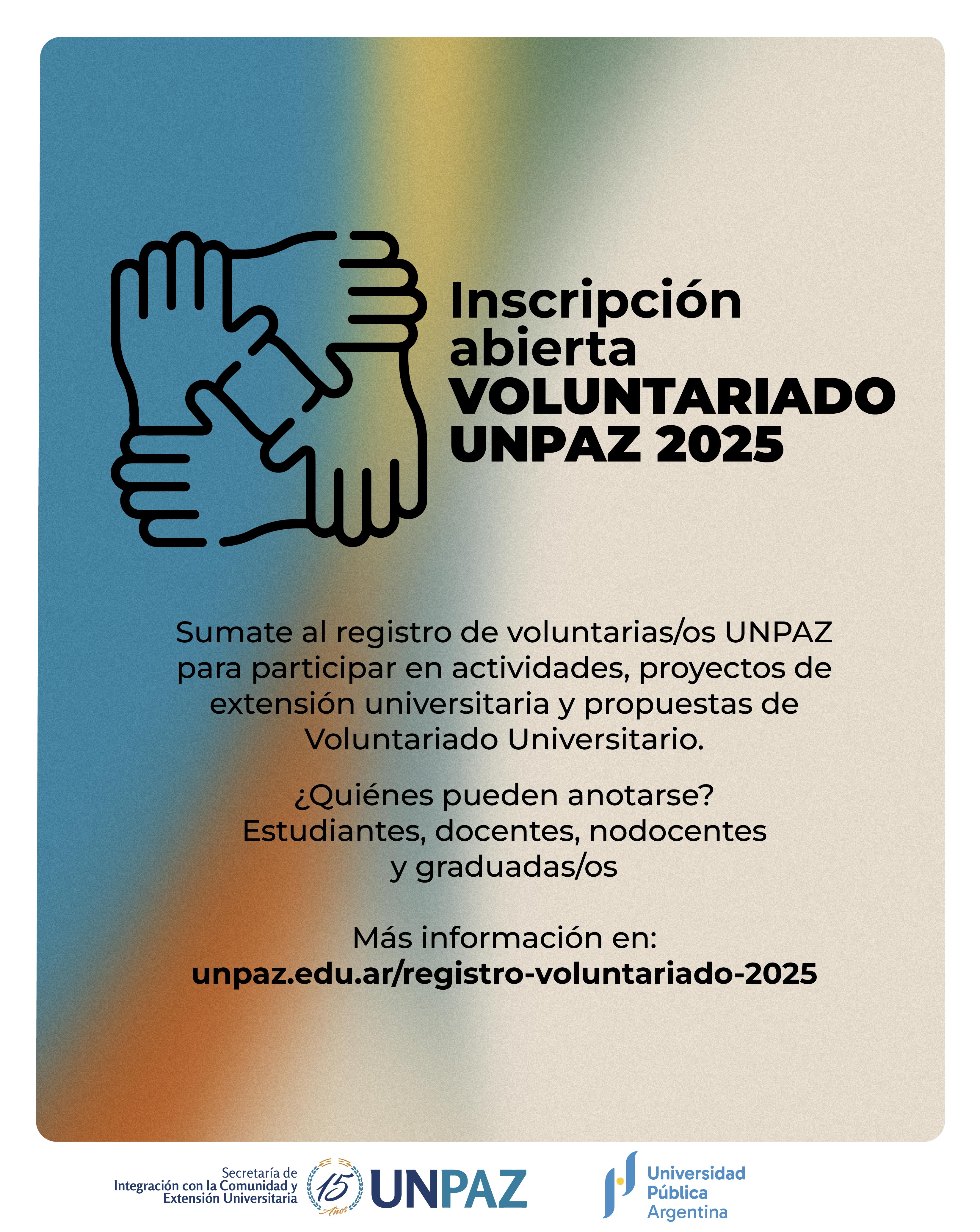 CONVOCATORIA: REGISTRO DE VOLUNTARIAS/OS UNPAZ 2025