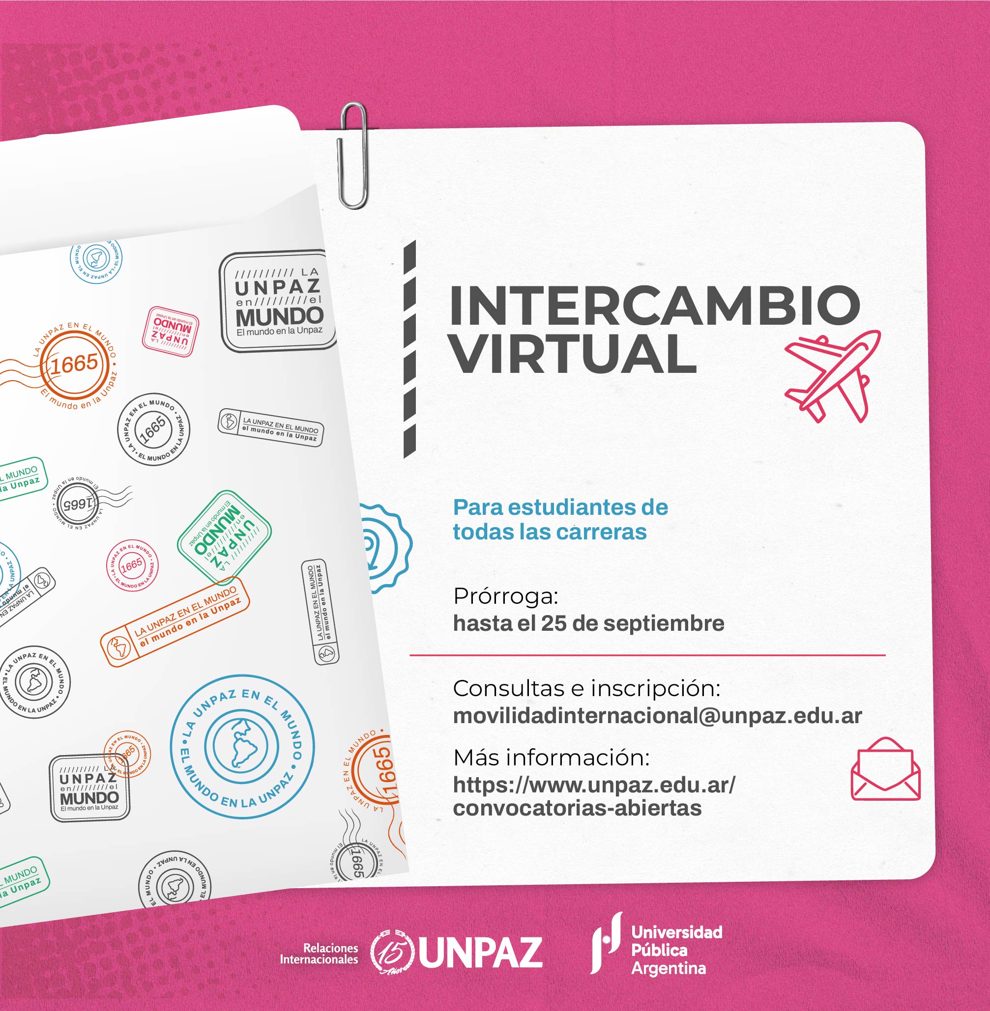 CONVOCATORIA A INTERCAMBIO VIRTUAL 1-2026 - UNPAZ