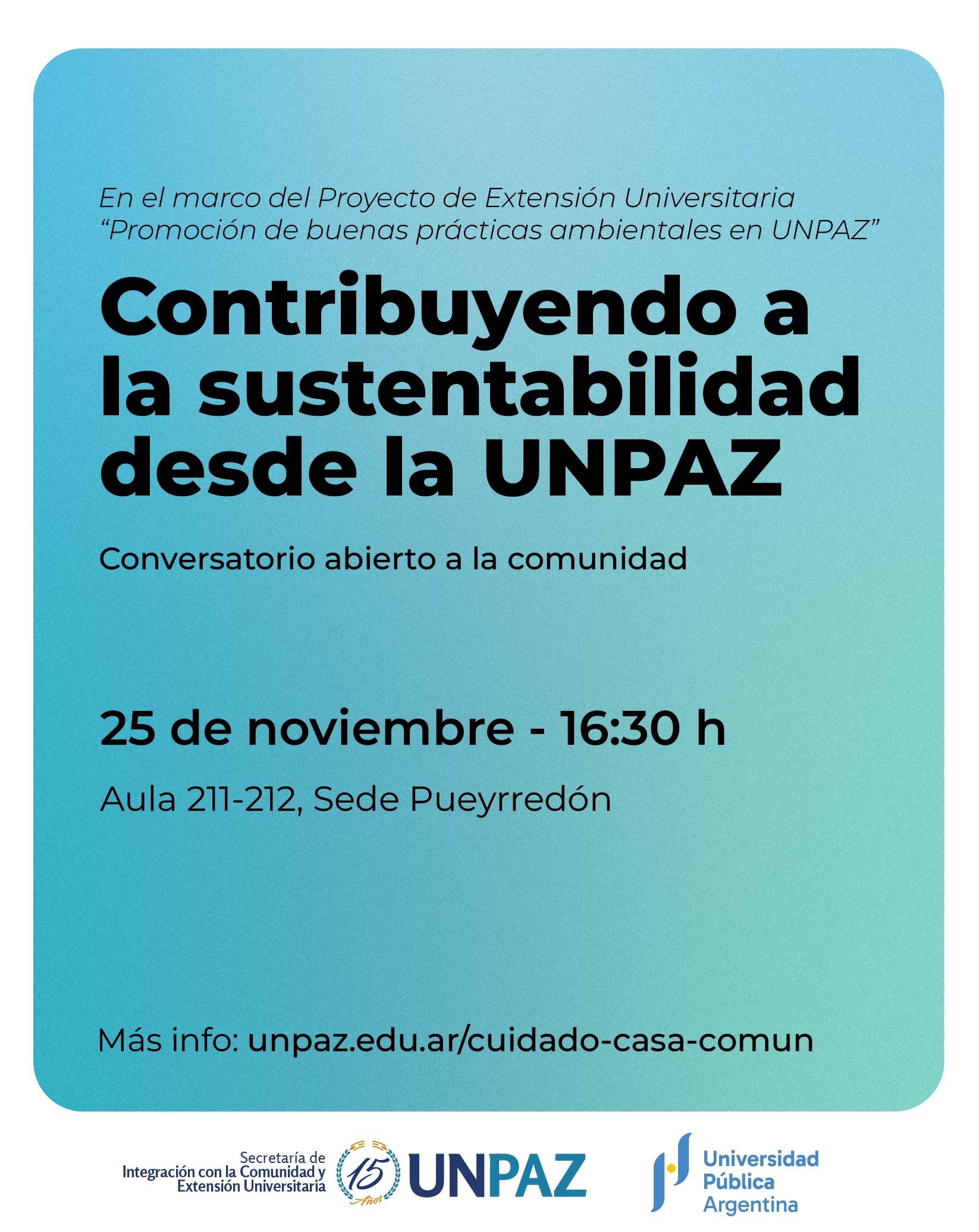 Conversatorio "Contribuyendo a la sustentabilidad desde la UNPAZ" 