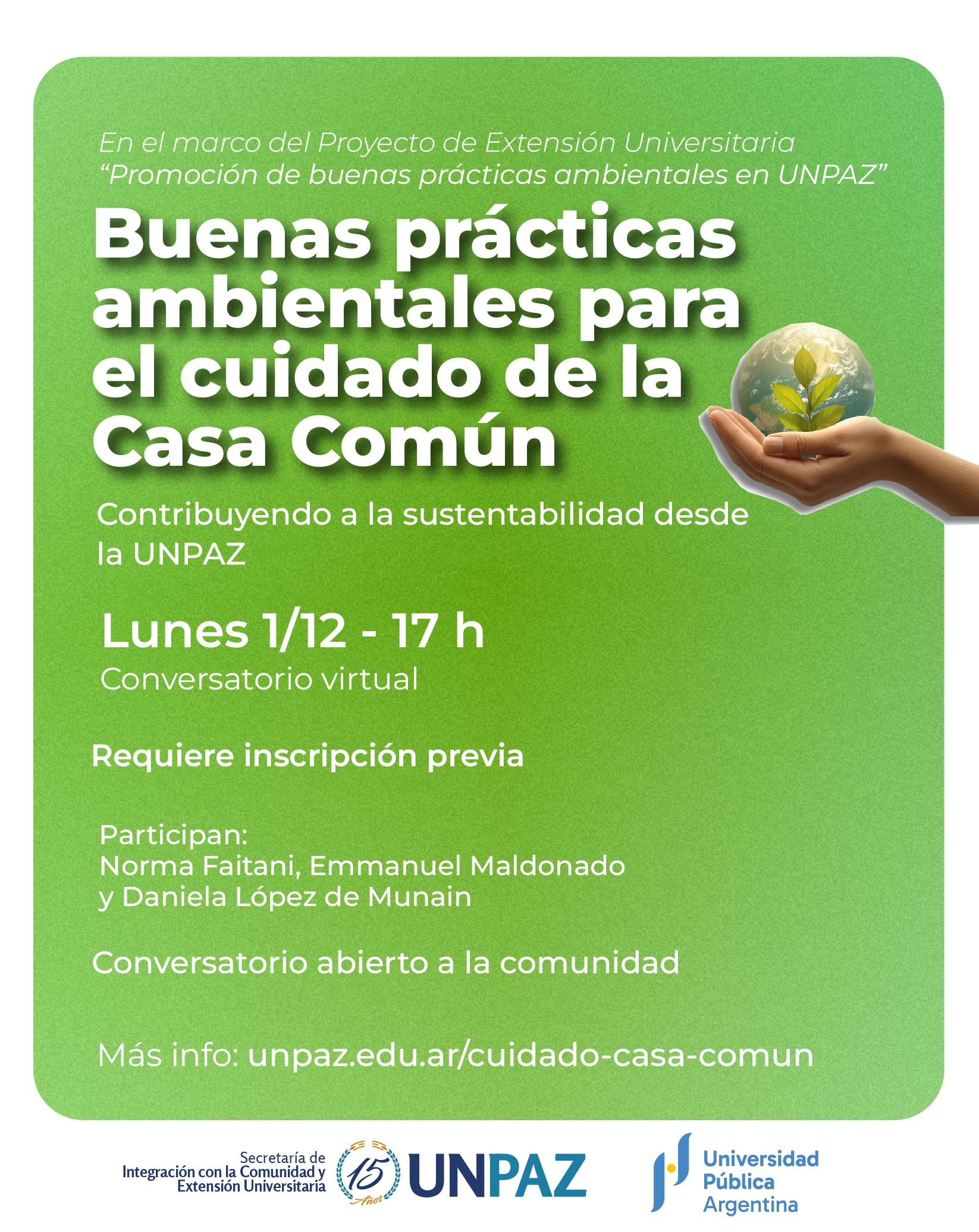 Conversatorio "Contribuyendo a la sustentabilidad desde la UNPAZ"  - UNPAZ