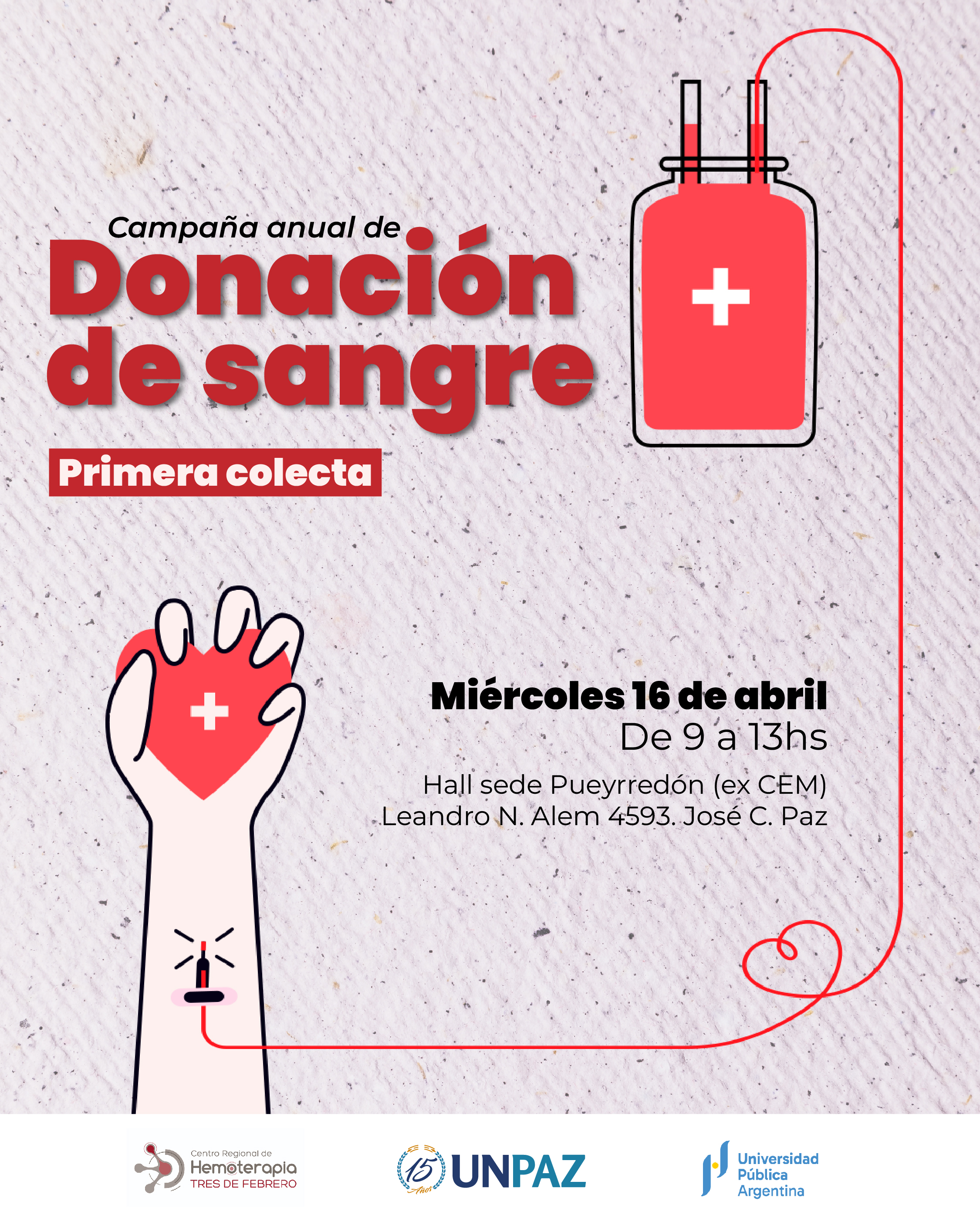 Primera colecta Donación de sangre - UNPAZ