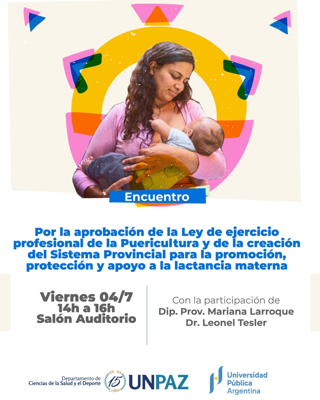 Charlas sobre aprobación de leyes vinculadas con la Puericultura y la promoción, protección y apoyo a la lactancia materna