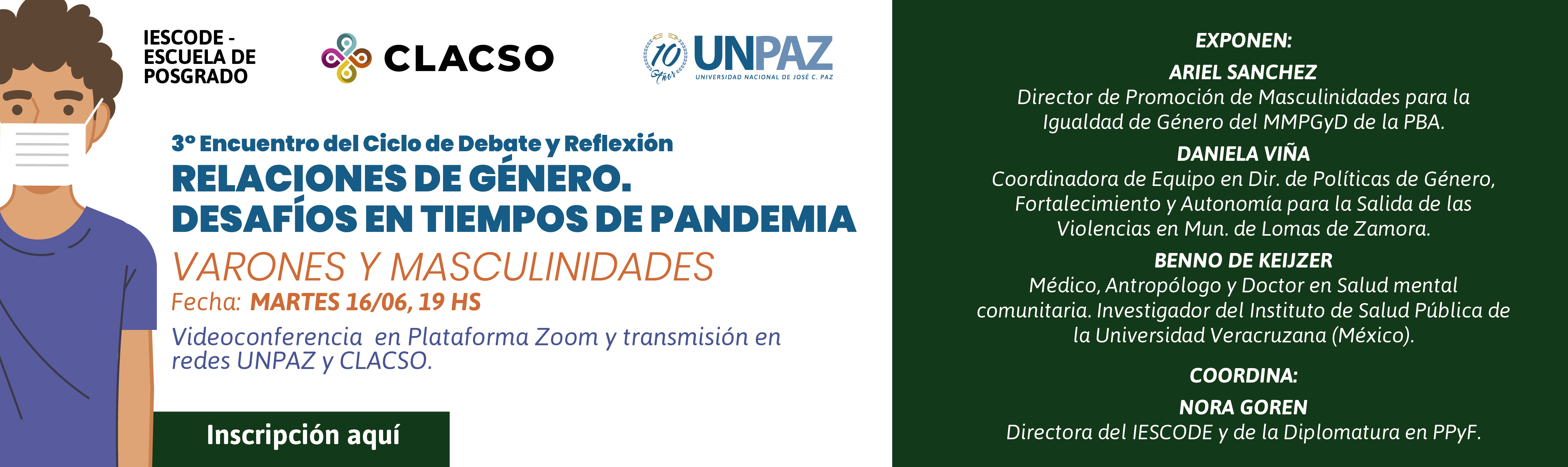 3° ENCUENTRO DEL CICLO DE REFLEXIÓN Y DEBATE “RELACIONES DE GÉNERO. DESAFÍOS EN TIEMPOS DE PANDEMIA”