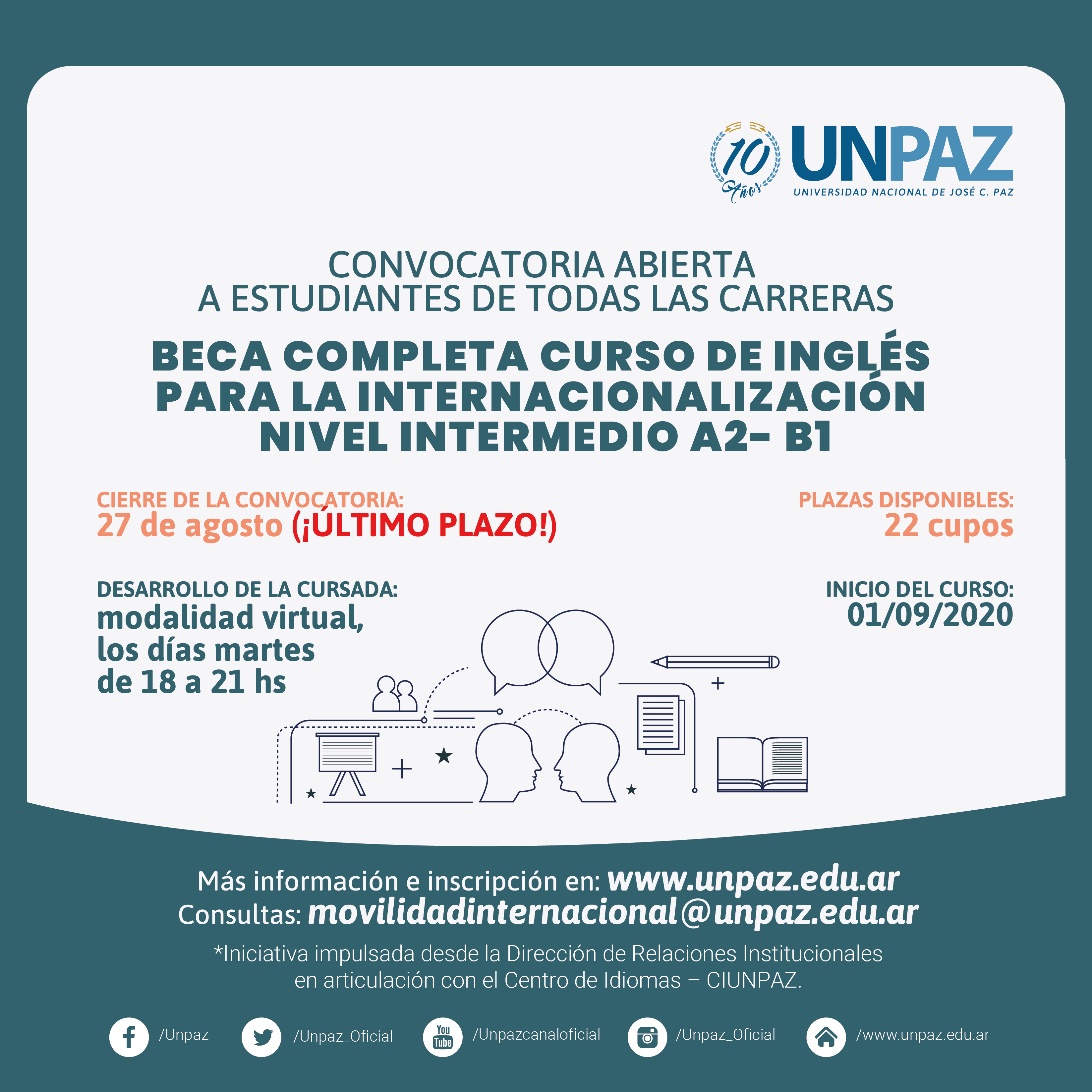 Beca curso de inglés para la internacionalización