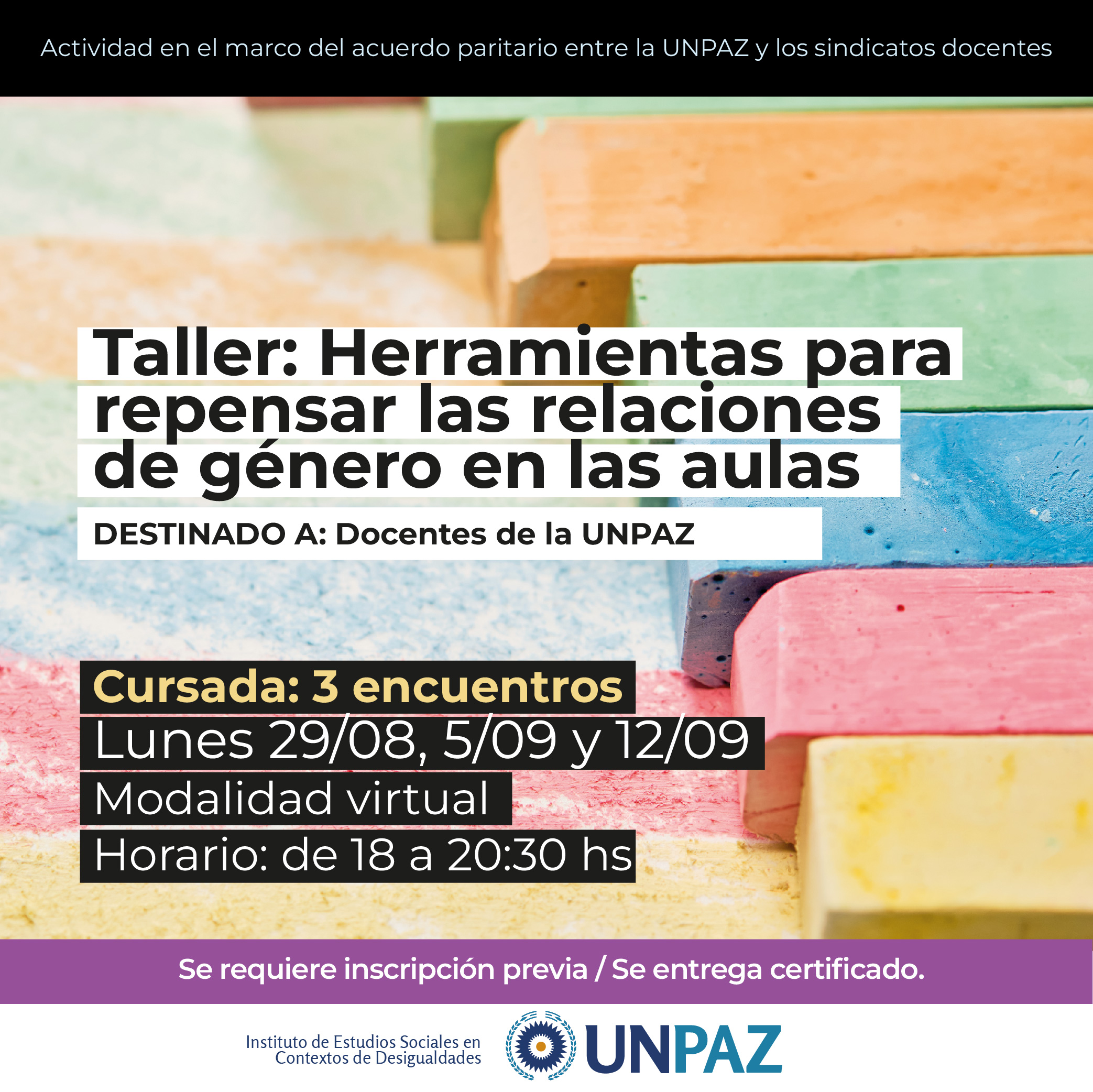 Taller herramientas para repensar las relaciones de género - Destinado a docentes