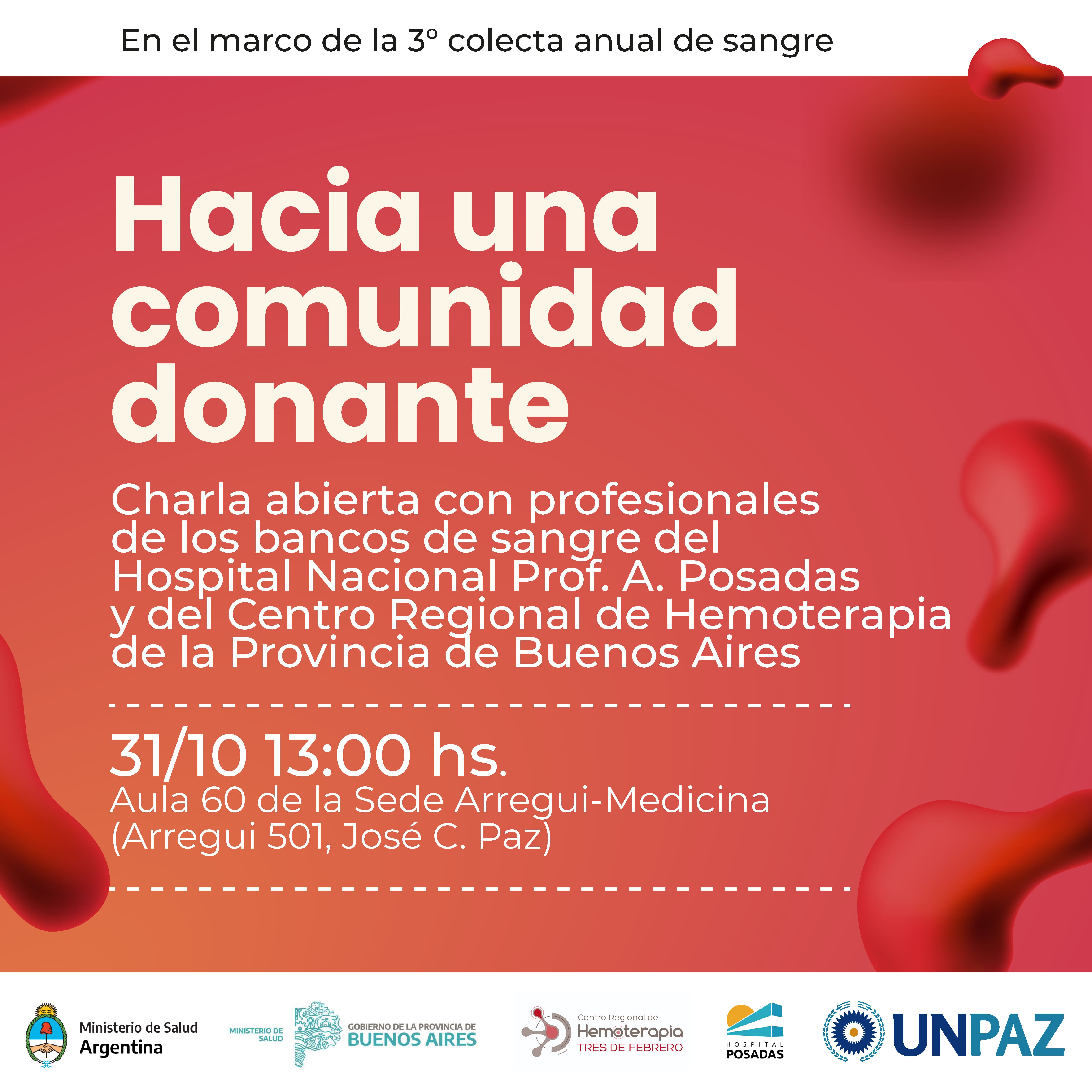 Hacia una comunidad donante: charla abierta con bancos de sangre provinciales y nacionales.