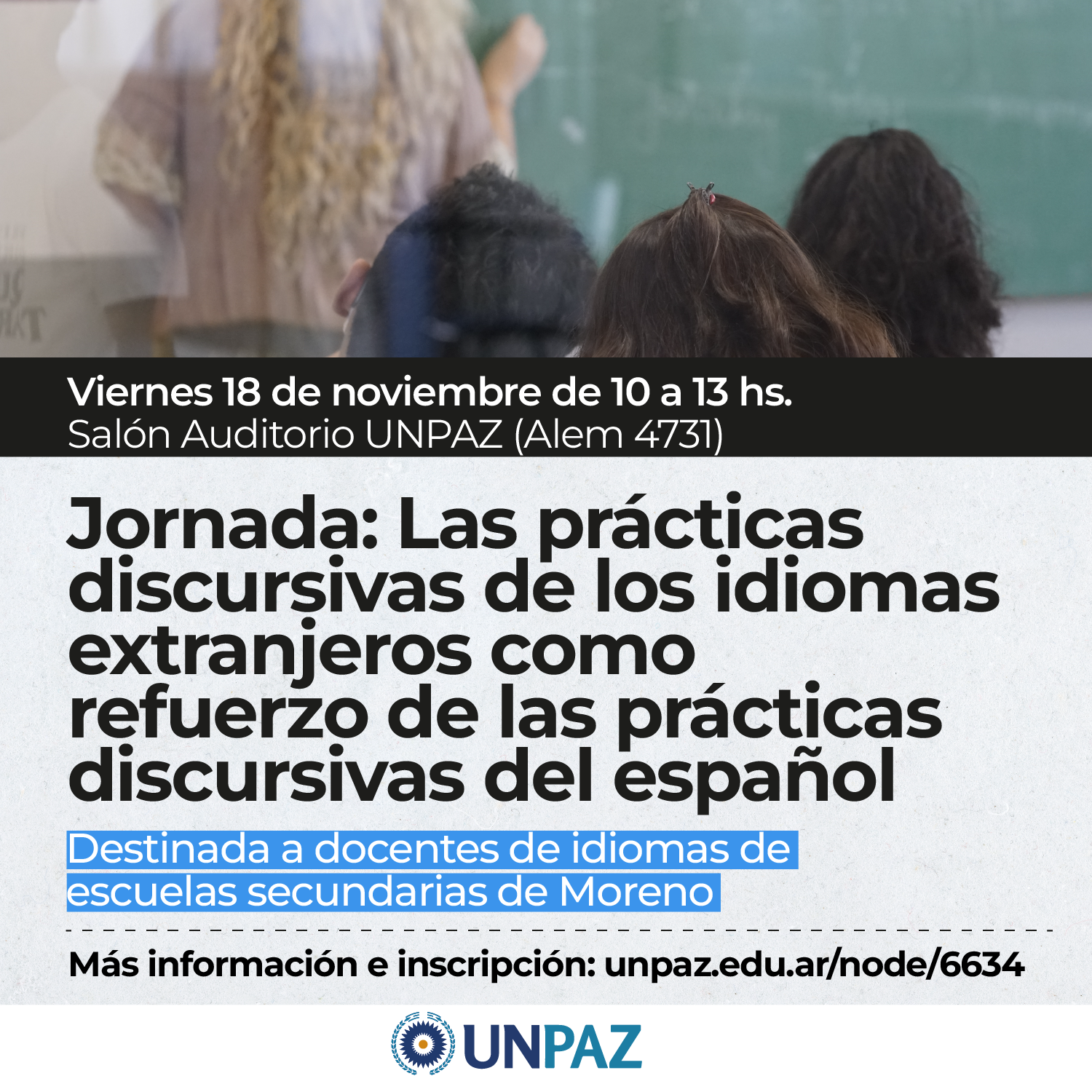 Jornada: Las prácticas discursivas de los idiomas extranjeros como refuerzo de las prácticas discursivas del español