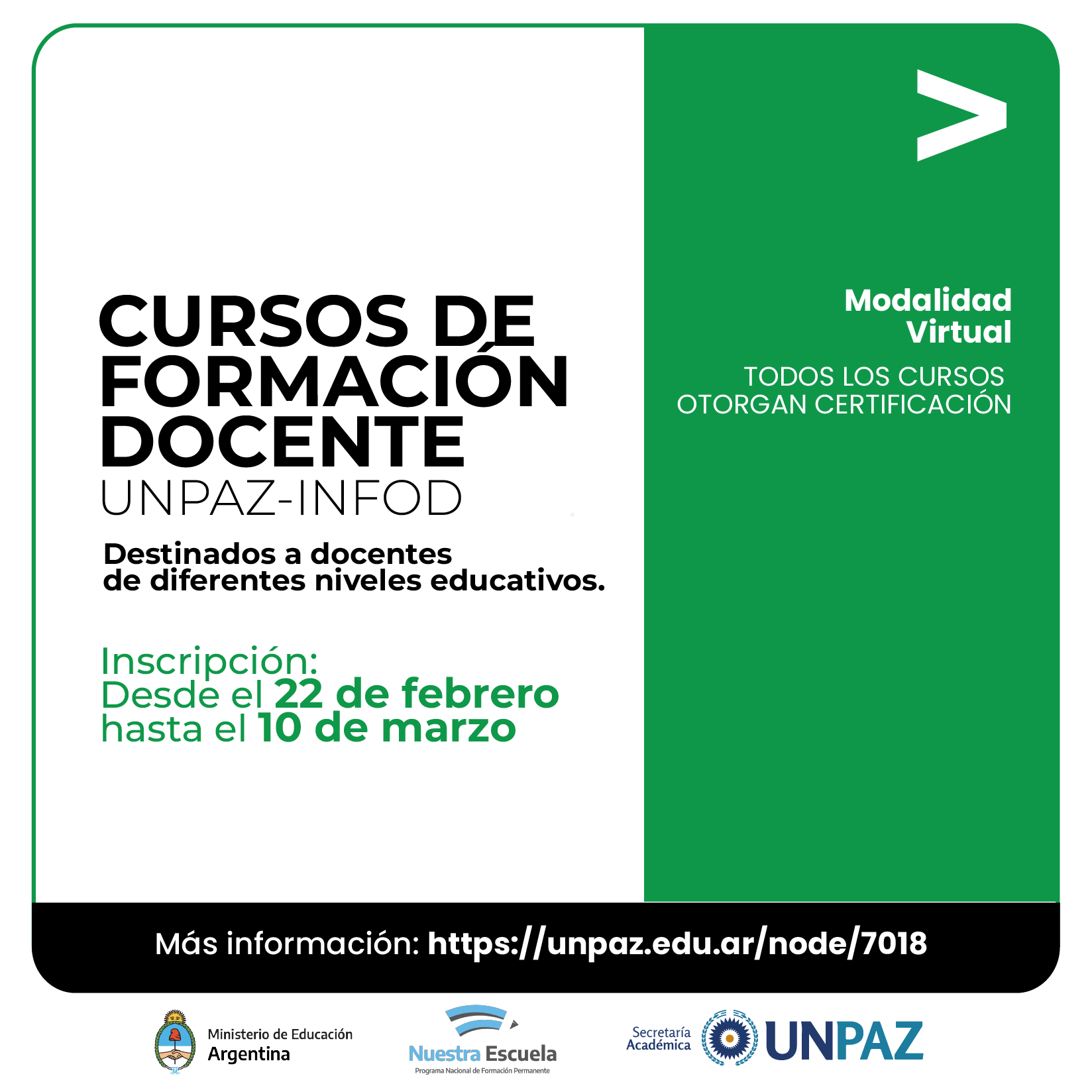 CURSOS DE FORMACIÓN DOCENTE 