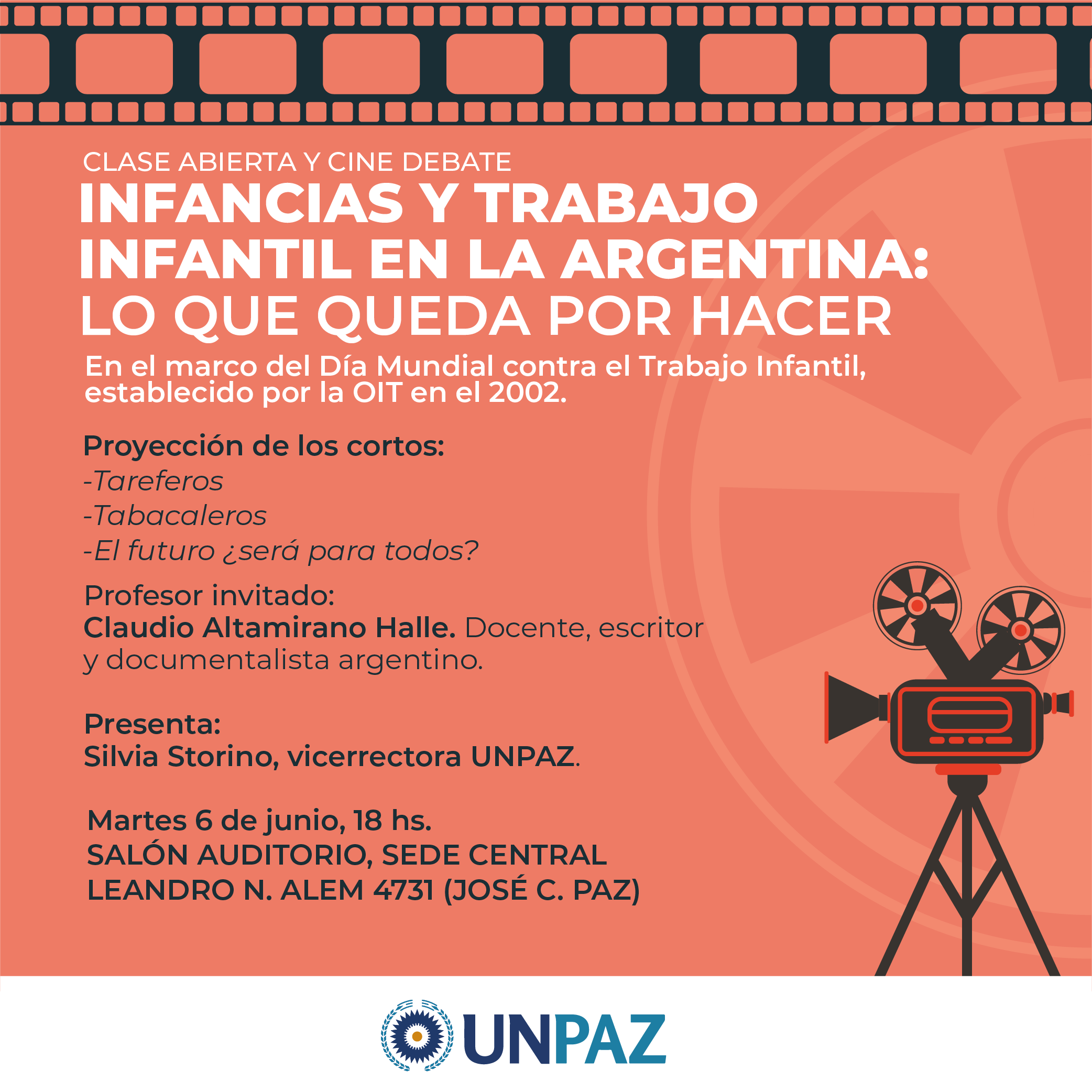 Clase abierta y cine debate