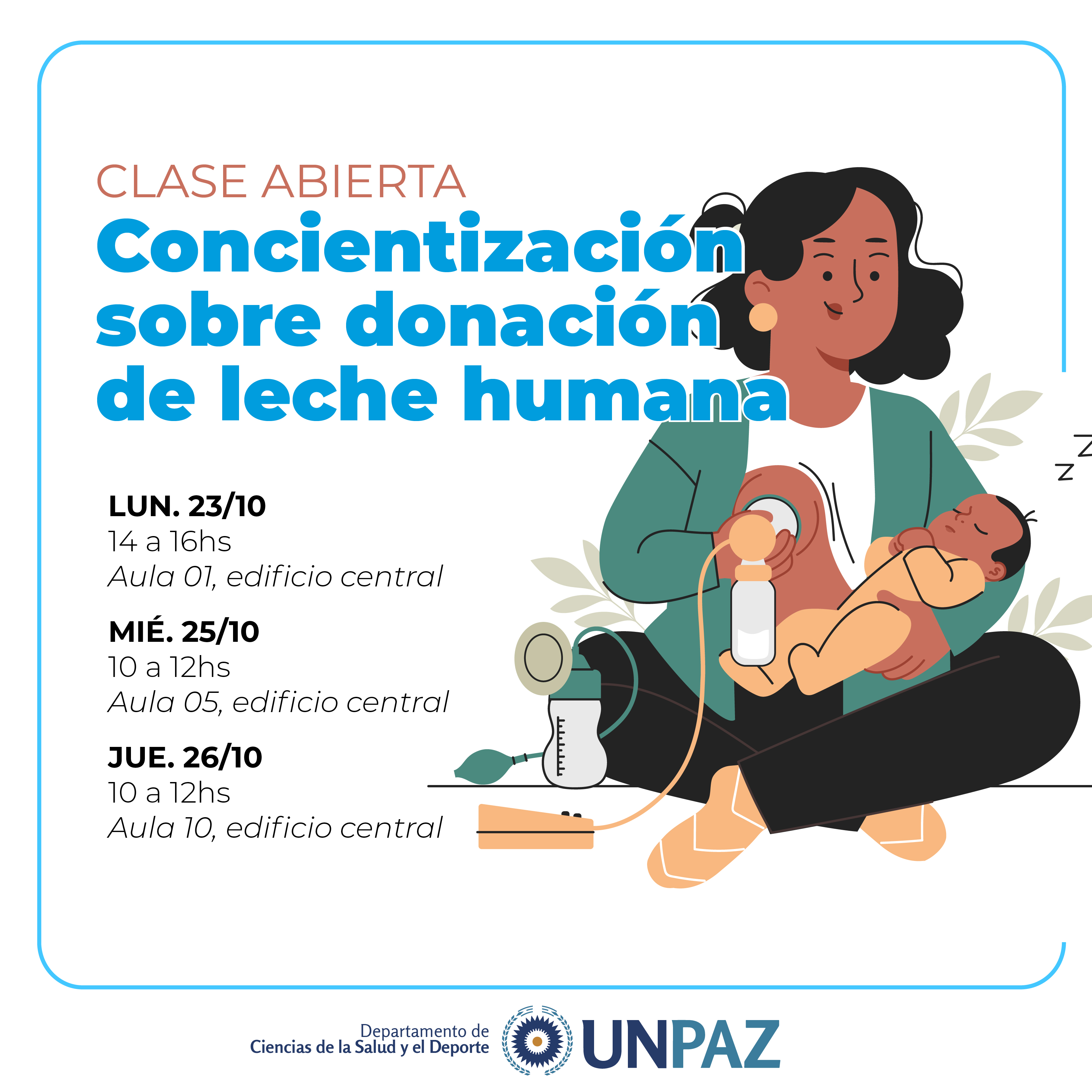 Clase abierta. Concientización sobre donación de leche humana.