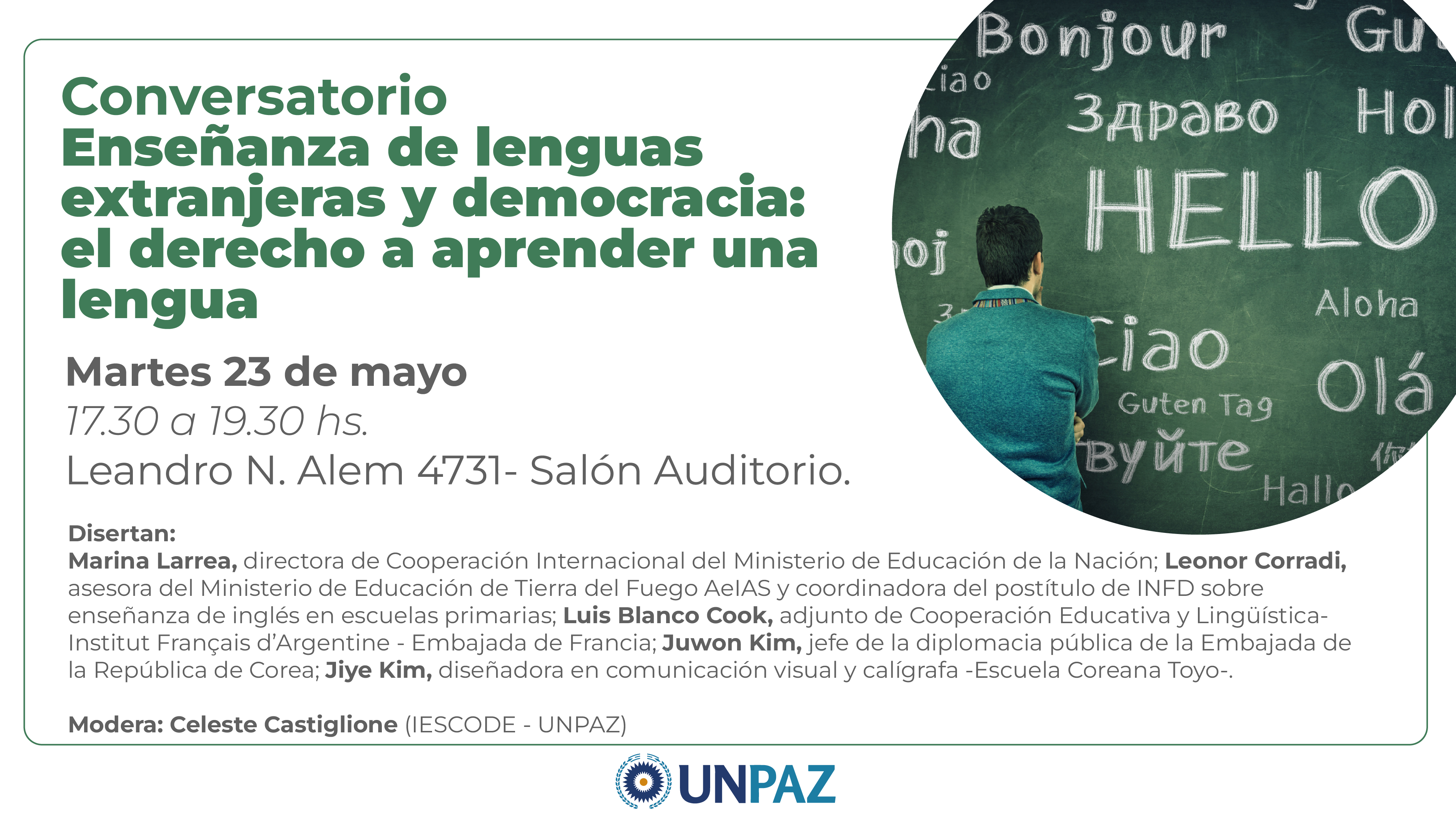 CONVERSATORIO: Enseñanza de lenguas extranjeras y democracia: el derecho a aprender una lengua