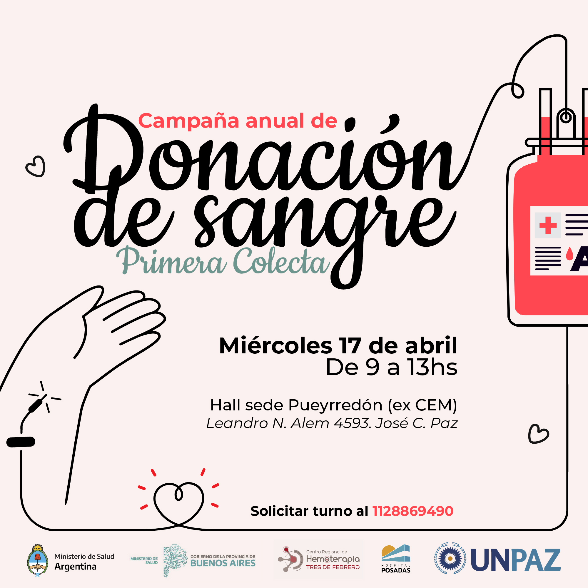 primera jornada de la campaña anual de donación de sangre - UNPAZ