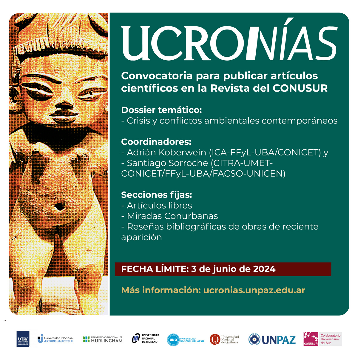 UCRONÍAS. CONVOCATORIA ABIERTA PARA EL ENVÍO DE ARTÍCULOS PARA EL NUEVO NÚMERO DE LA REVISTA DEL CONUSUR