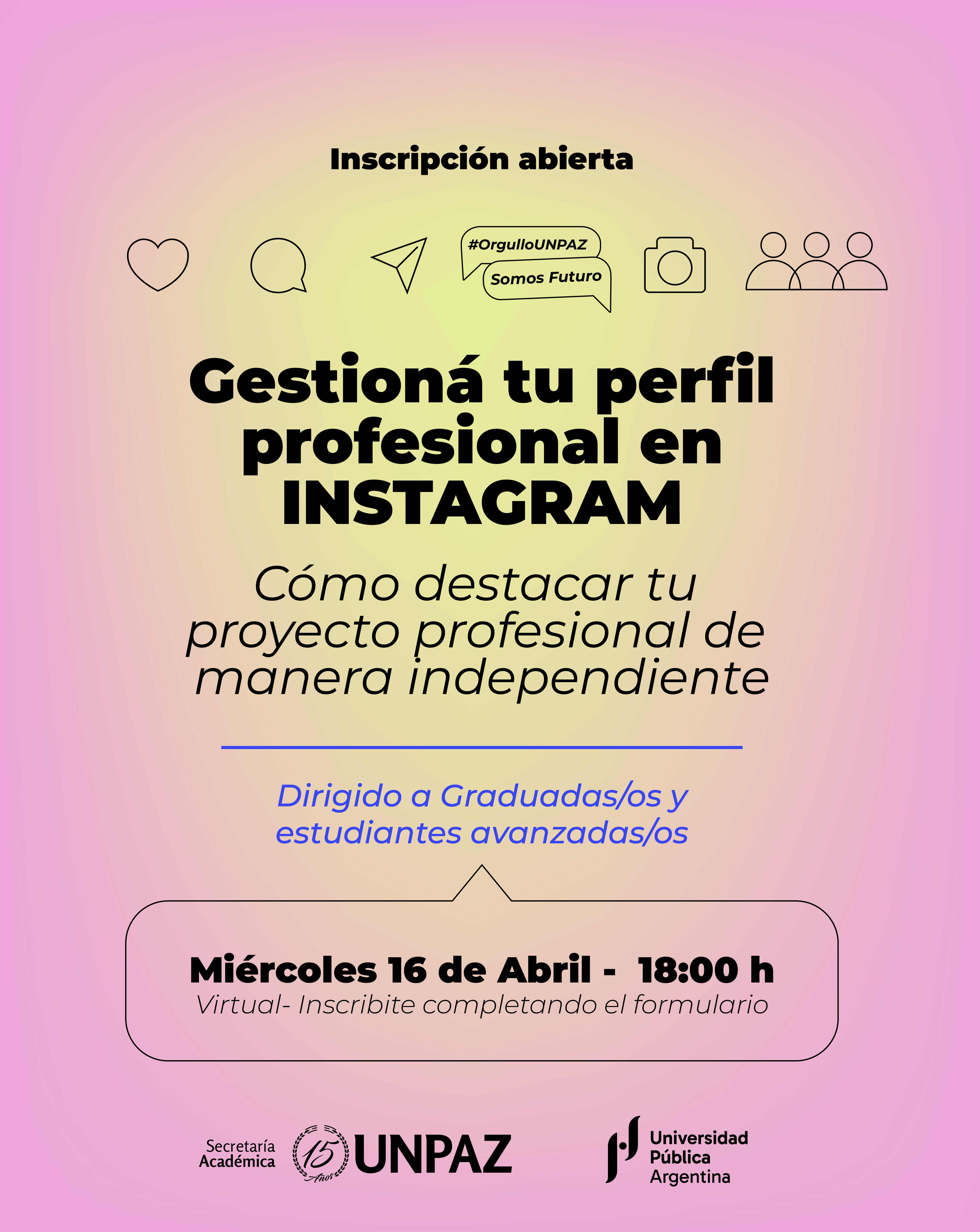 Taller: Gestioná tu perfil profesional en Instagram