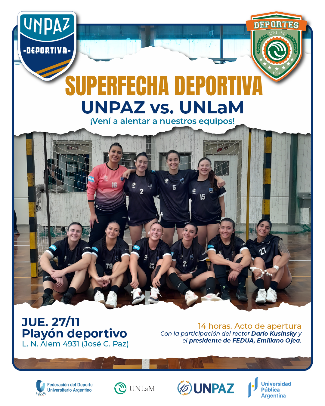 SUPERFECHA DEPORTIVA “UNPAZ vs. UNLaM”