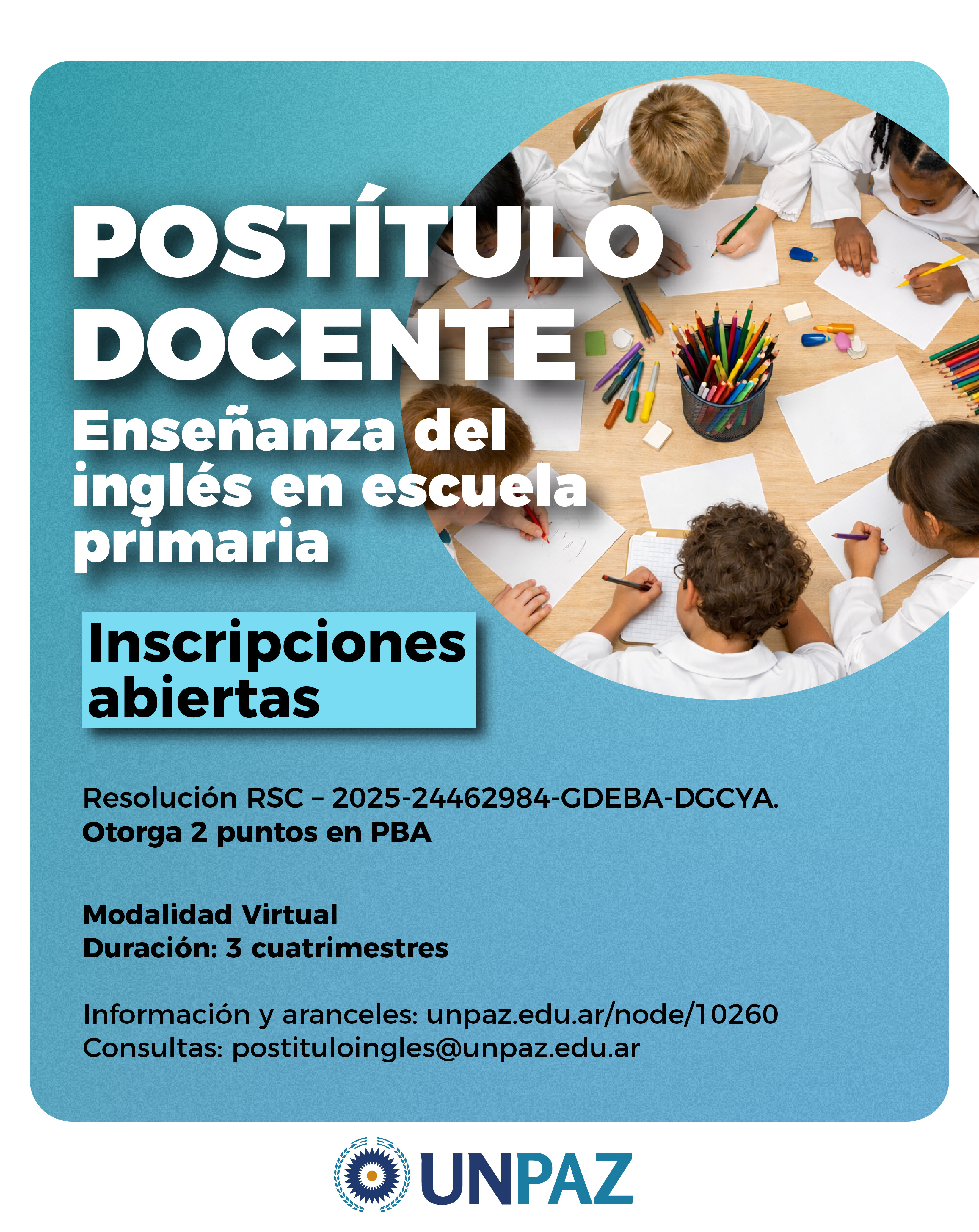 Postítulo docente: Enseñanza del inglés en escuela primaria - UNPAZ