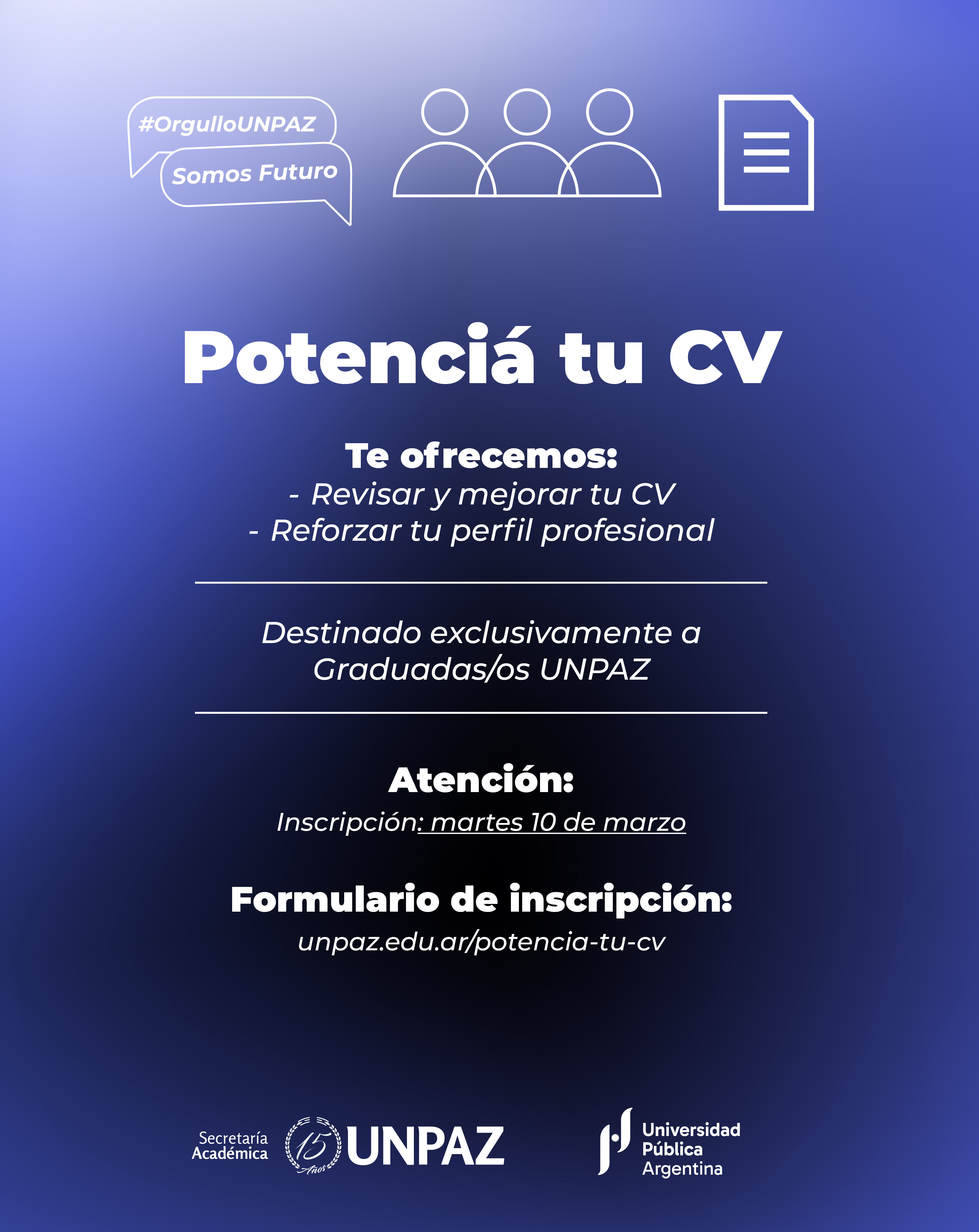 POTENCIÁ TU CV  - UNPAZ
