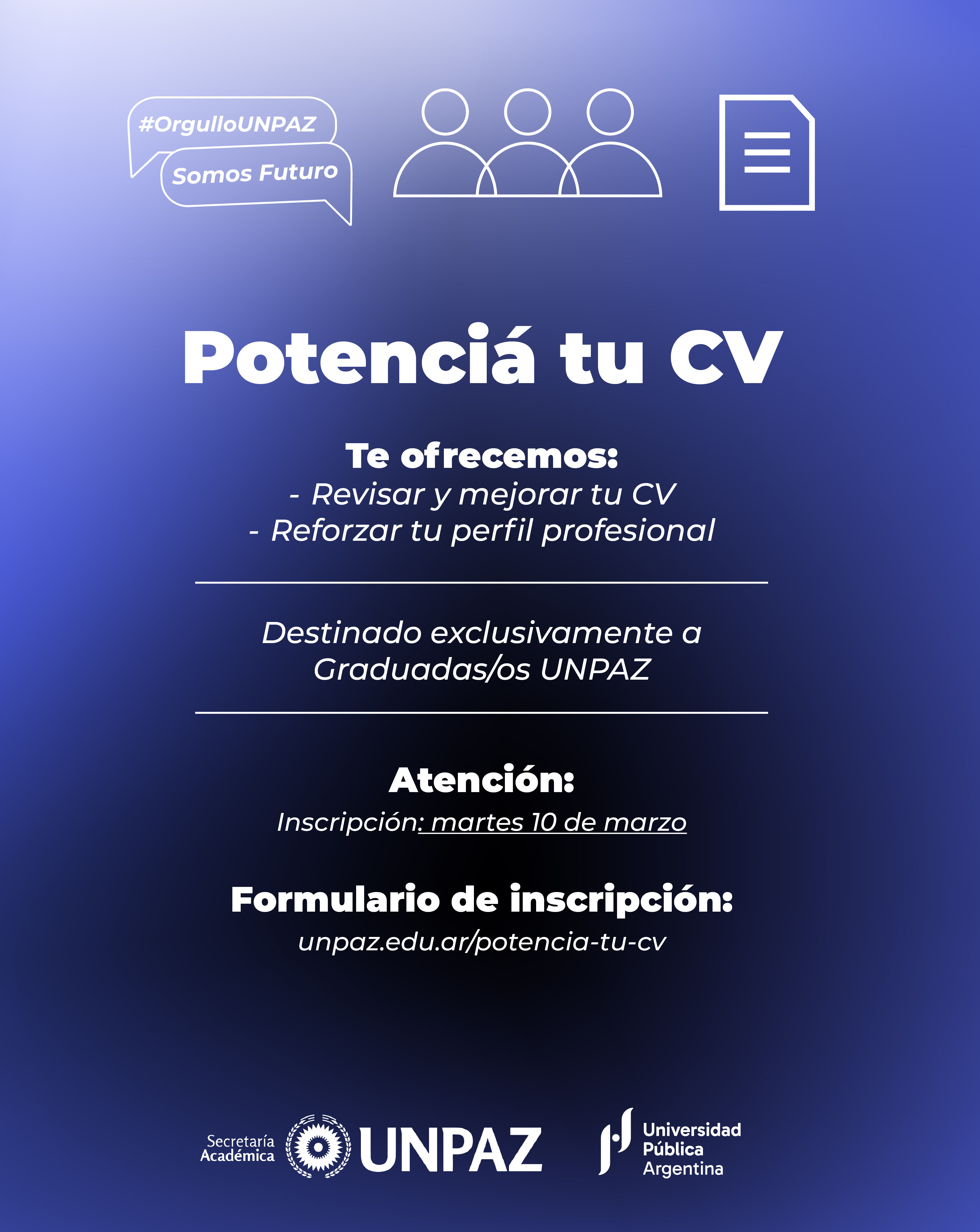 POTENCIÁ TU CV  - UNPAZ