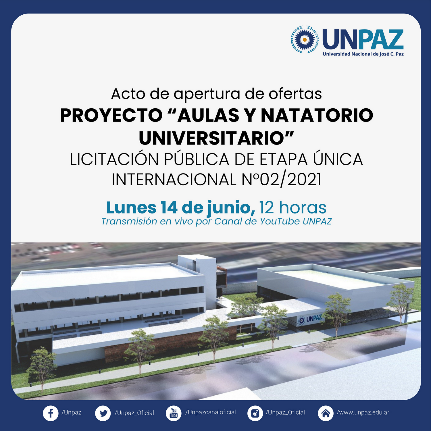 Apertura de ofertas. Proyecto "Aulas y natatorio universitario"