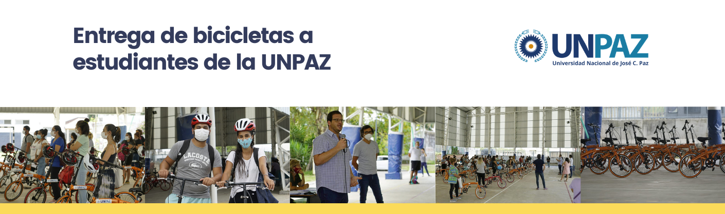 Entrega de bicicletas a estudiantes de la UNPAZ