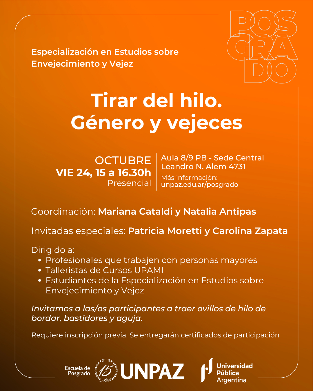  Especialización en Estudios sobre Envejecimiento y Vejez
