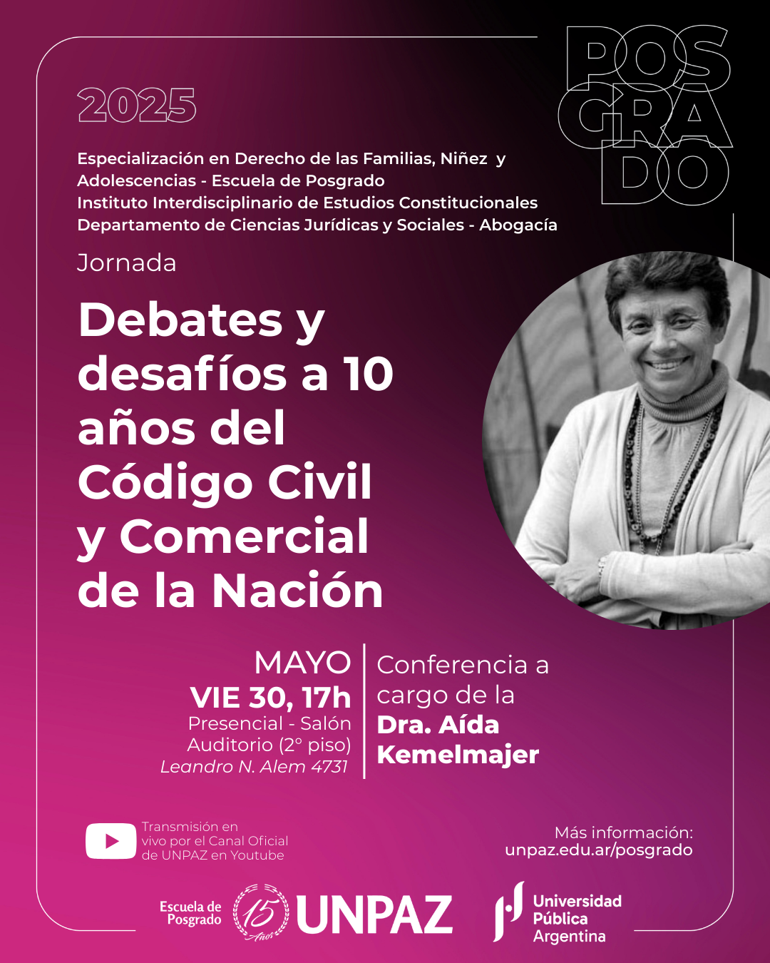 Jornada: Debates y desafíos a 10 años de vigencia del Código Civil y Comercial de la Nación