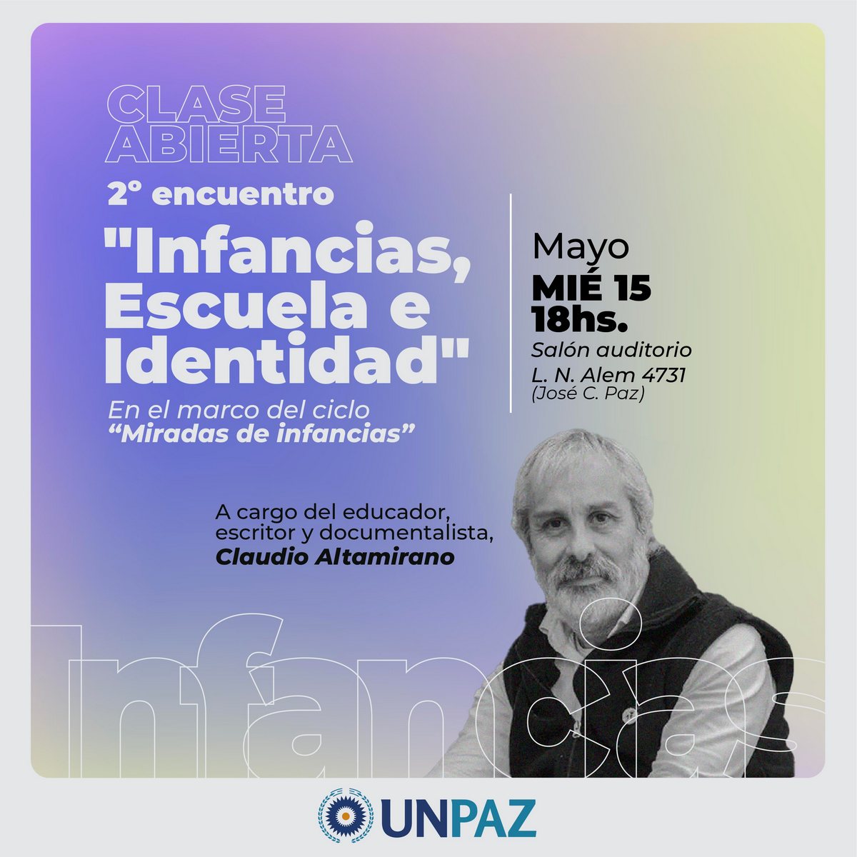 CLASE ABIERTA: Infancias, Escuela e Identidad