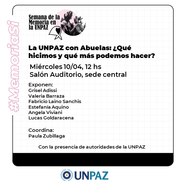 Conversatorio “La UNPAZ con Abuelas ¿qué hicimos y qué más podemos hacer?”