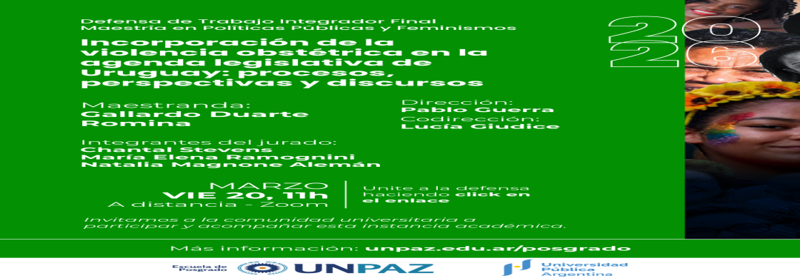 Nueva defensa de Trabajo Final Integrador de la Maestría en Políticas Públicas y  Feminismos.