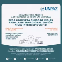 CONVOCATORIA ABIERTA A BECA COMPLETA “CURSO DE INGLÉS PARA LA INTERNACIONALIZACIÓN – NIVEL INTERMEDIO A2-B1”