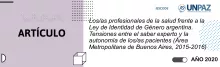 Los/as profesionales de la salud frente a la Ley de Identidad de Género argentina. Tensiones entre el saber experto y la autonomía de los/as pacientes (Área Metropolitana de Buenos Aires, 2015-2016)