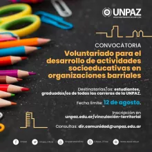 Voluntariado para estudiantes, graduadas y graduados de todas las carreras