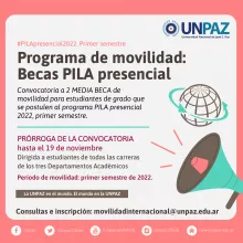 Becas Movilidad Internacional PILA Presencial 2022 UNPAZ