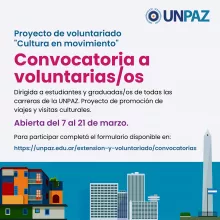 CONVOCATORIA A VOLUNTARIAS/OS EN EL MARCO DEL PROYECTO "CULTURA EN MOVIMIENTO"