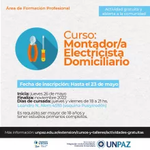 Curso “Montadora/or Electricista Domiciliaria/o” - UNPAZ